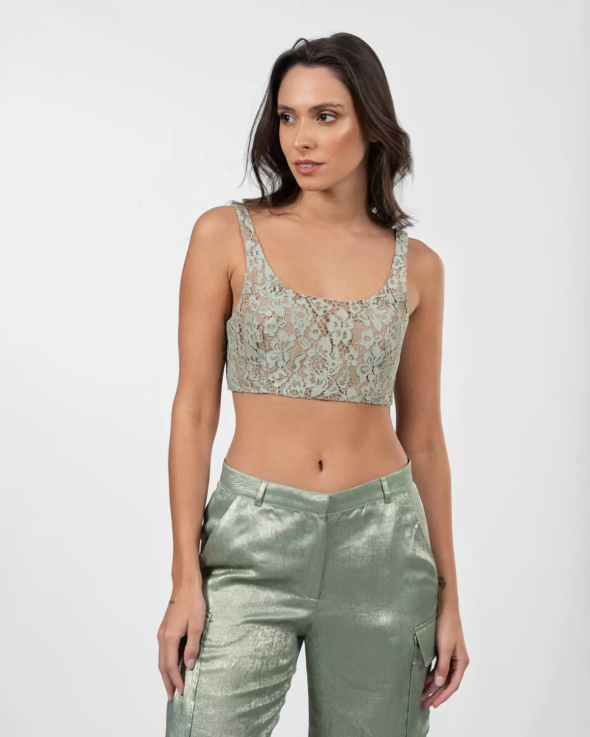 Lace Mint Green Top  hover image