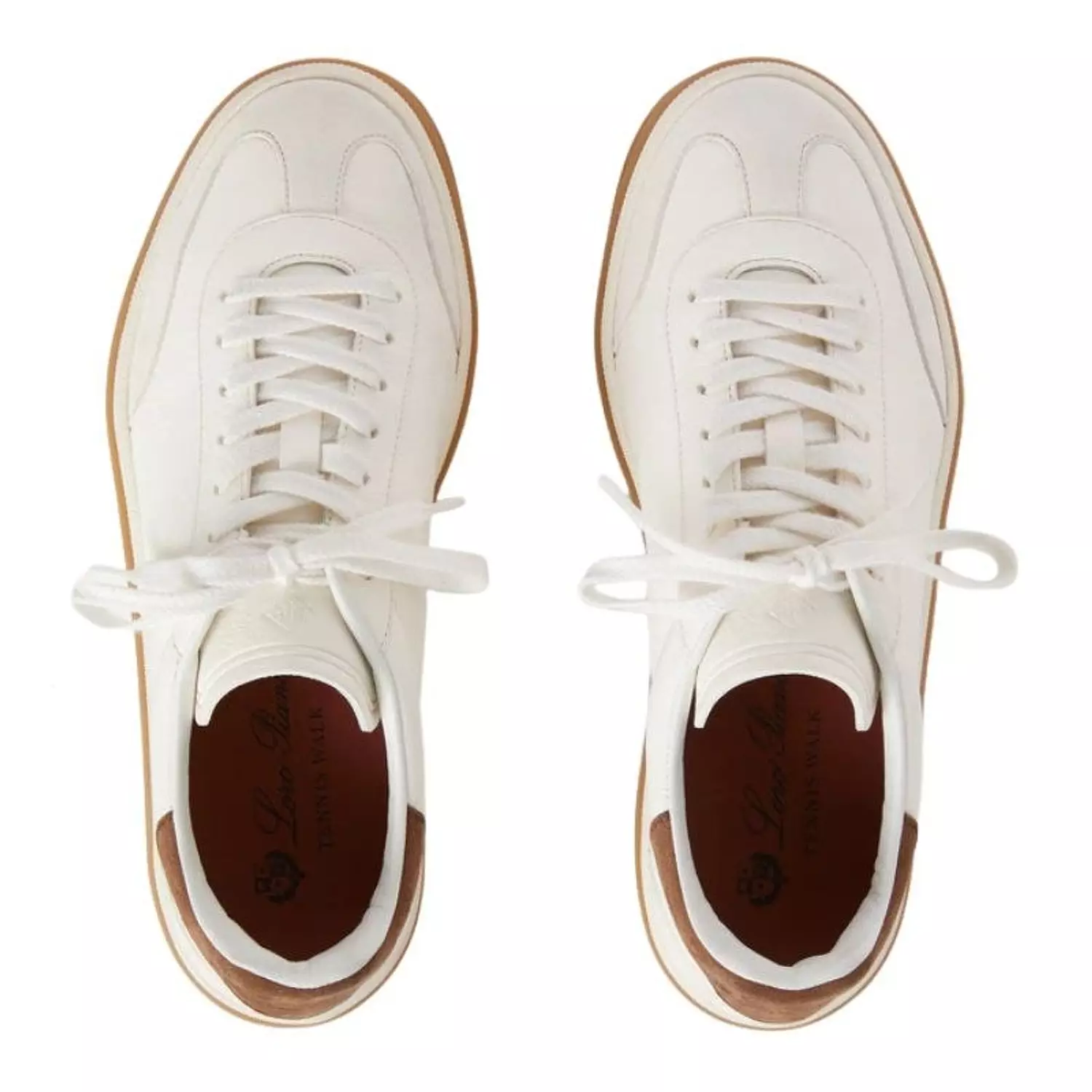 Loro Piana Tennis lace-up Suede Sneakers White 2