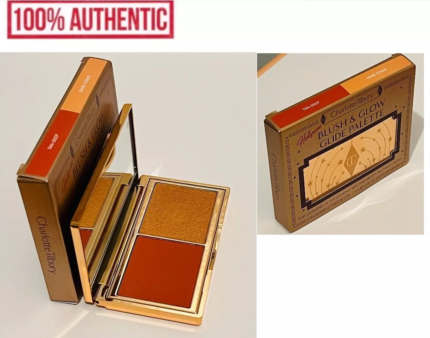 Charlotte Tilbury Hollywood MINI Blush & Glow Glide Palette TAN DEEP NEW 8