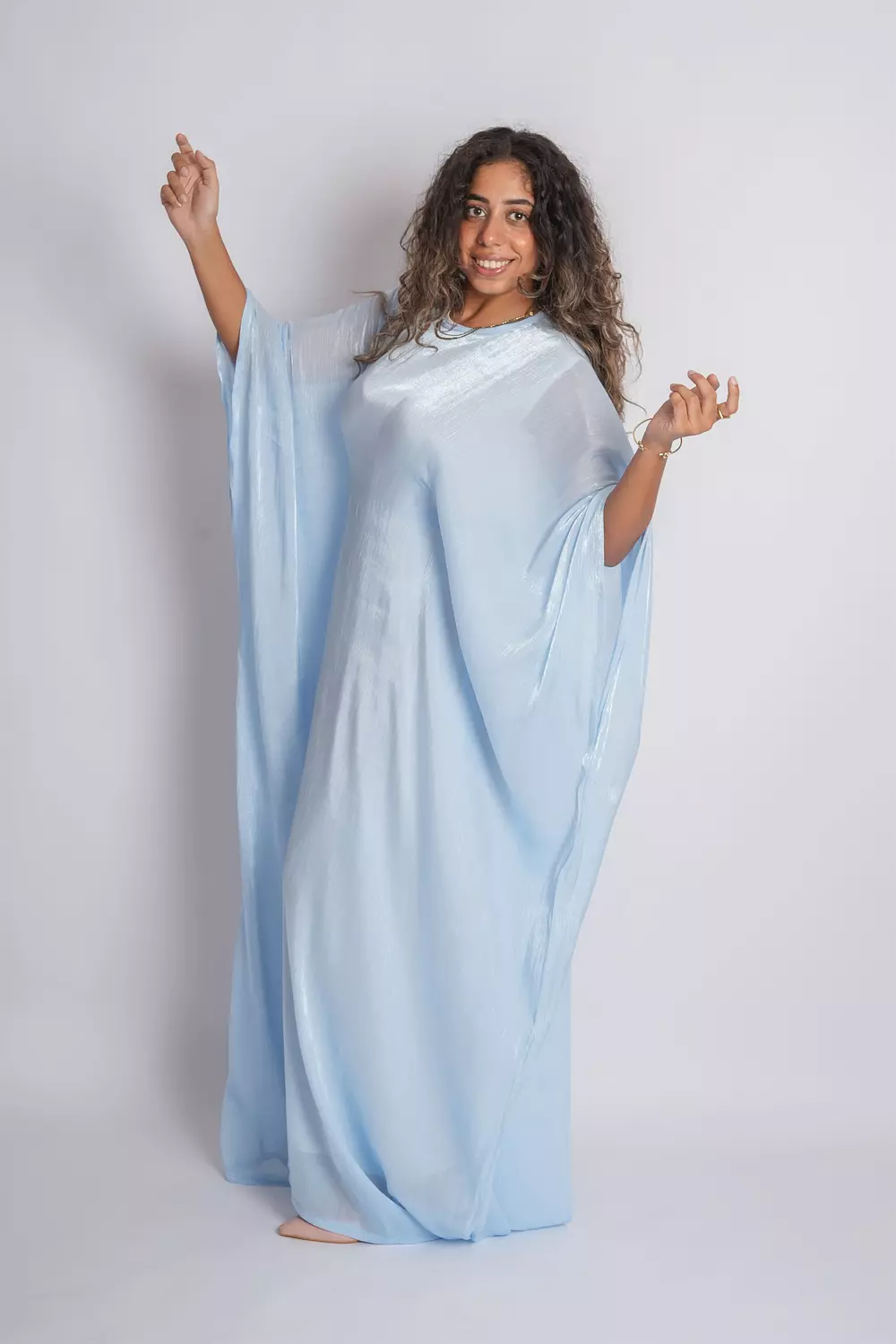 Baby Blue Butterfly Abaya 7