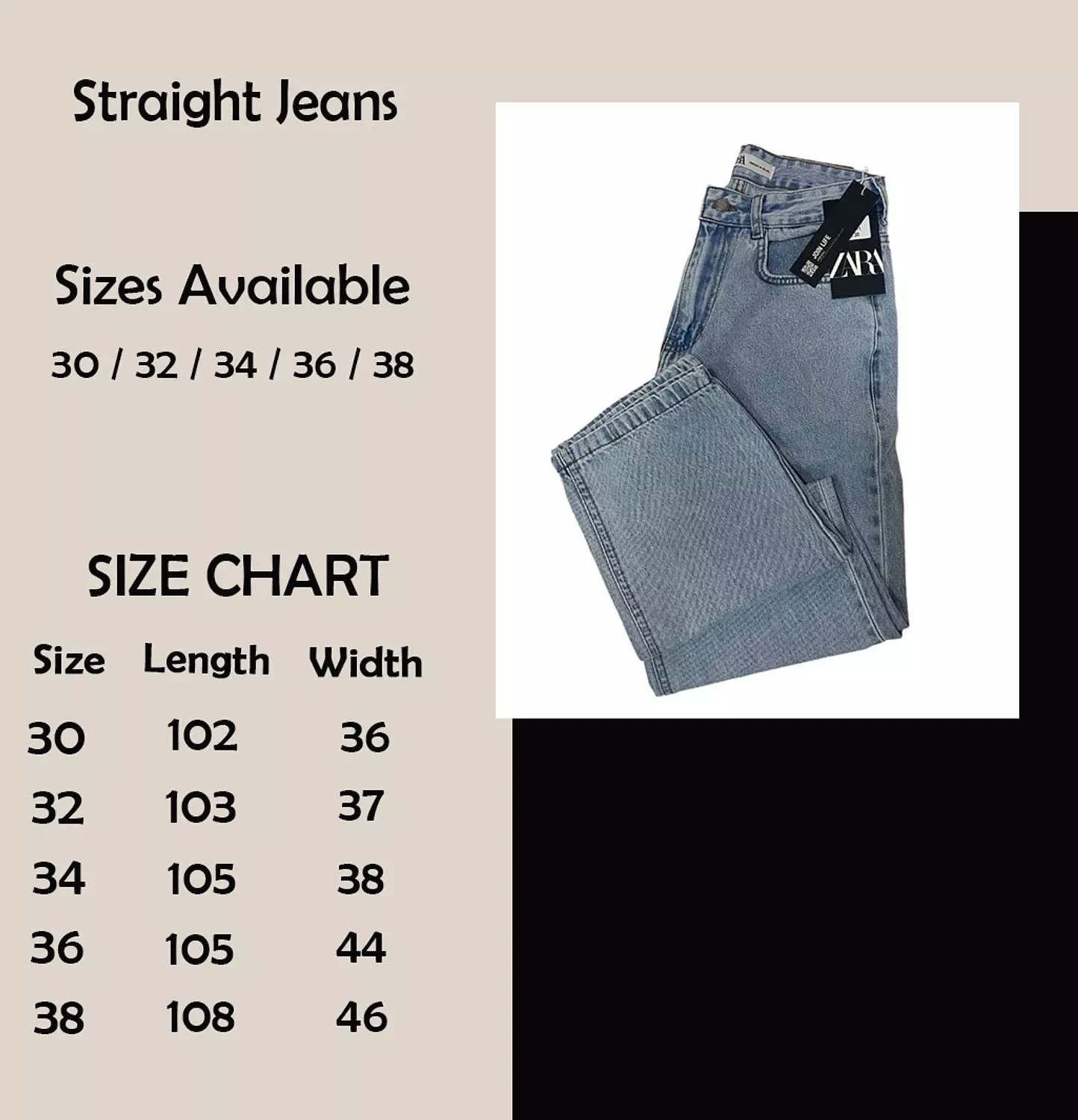 Zara Light Wash Straight Leg Jeans 4