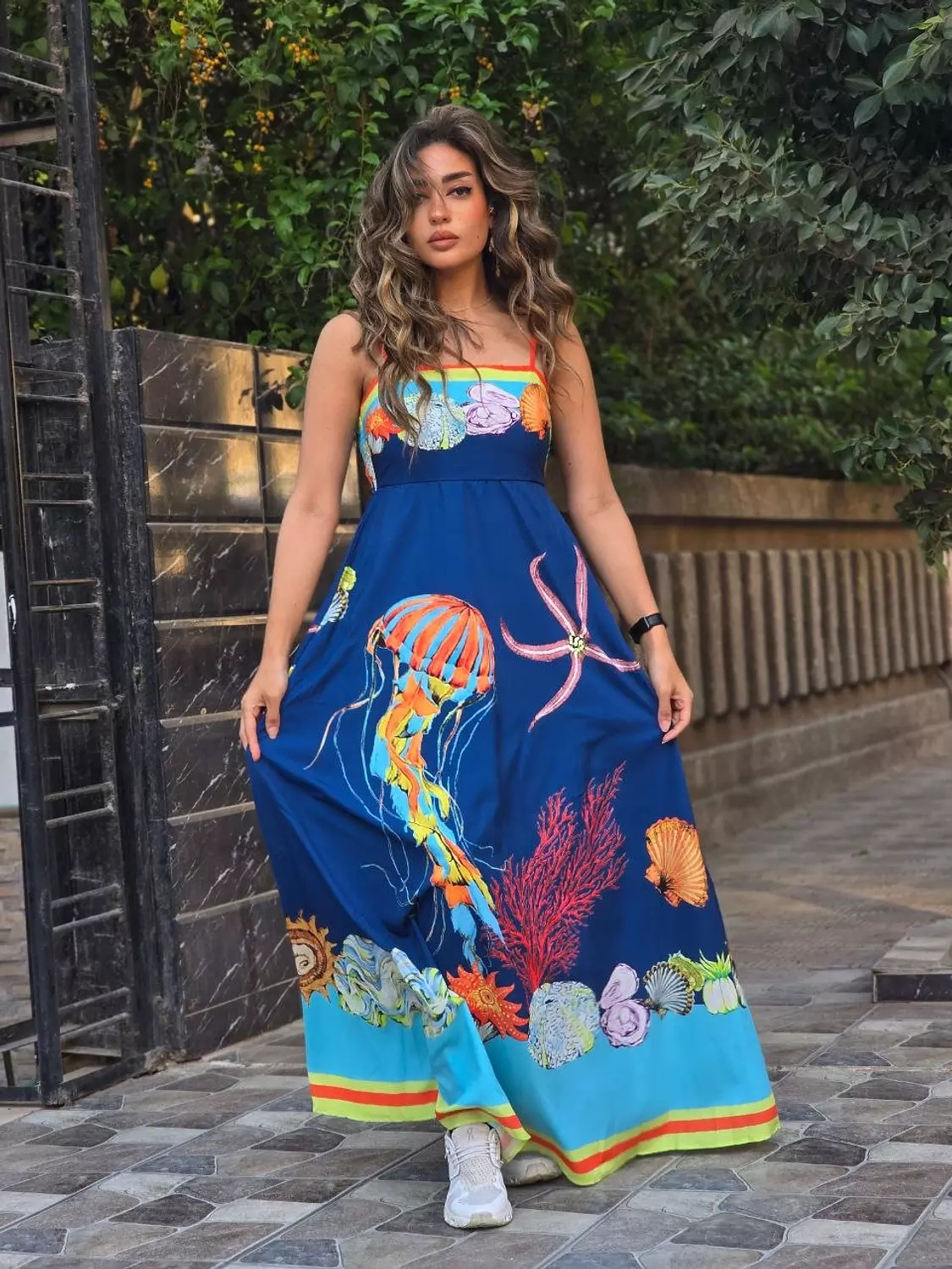 Navy blue Alemais sea creatures dress  hover image