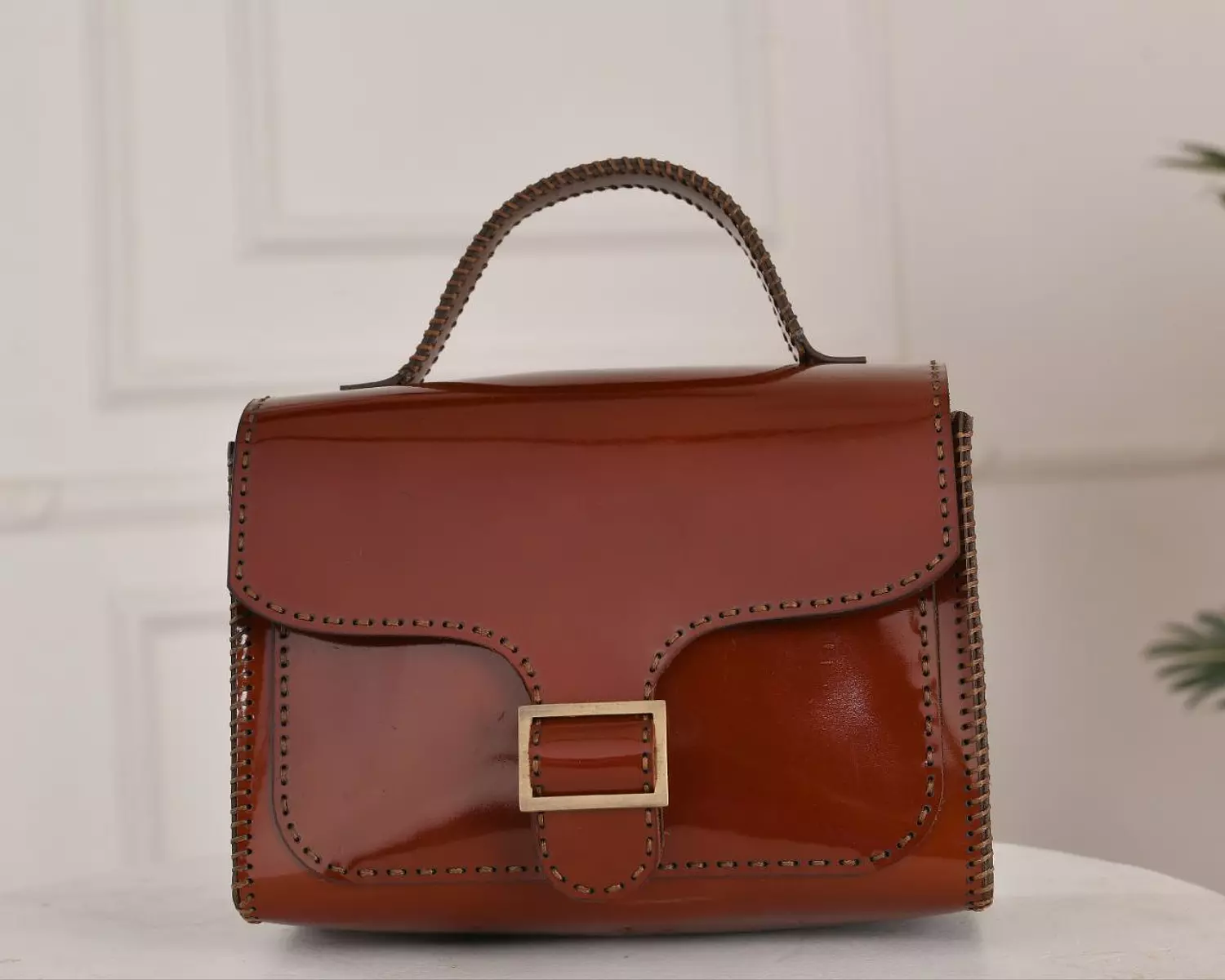 brown shiny bag image