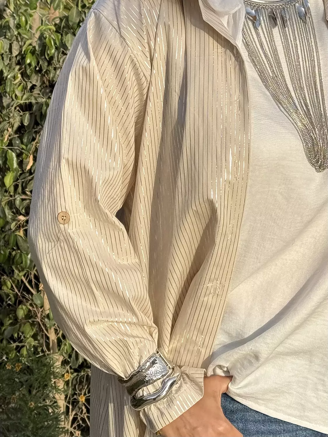 Metallic dress shirt 4
