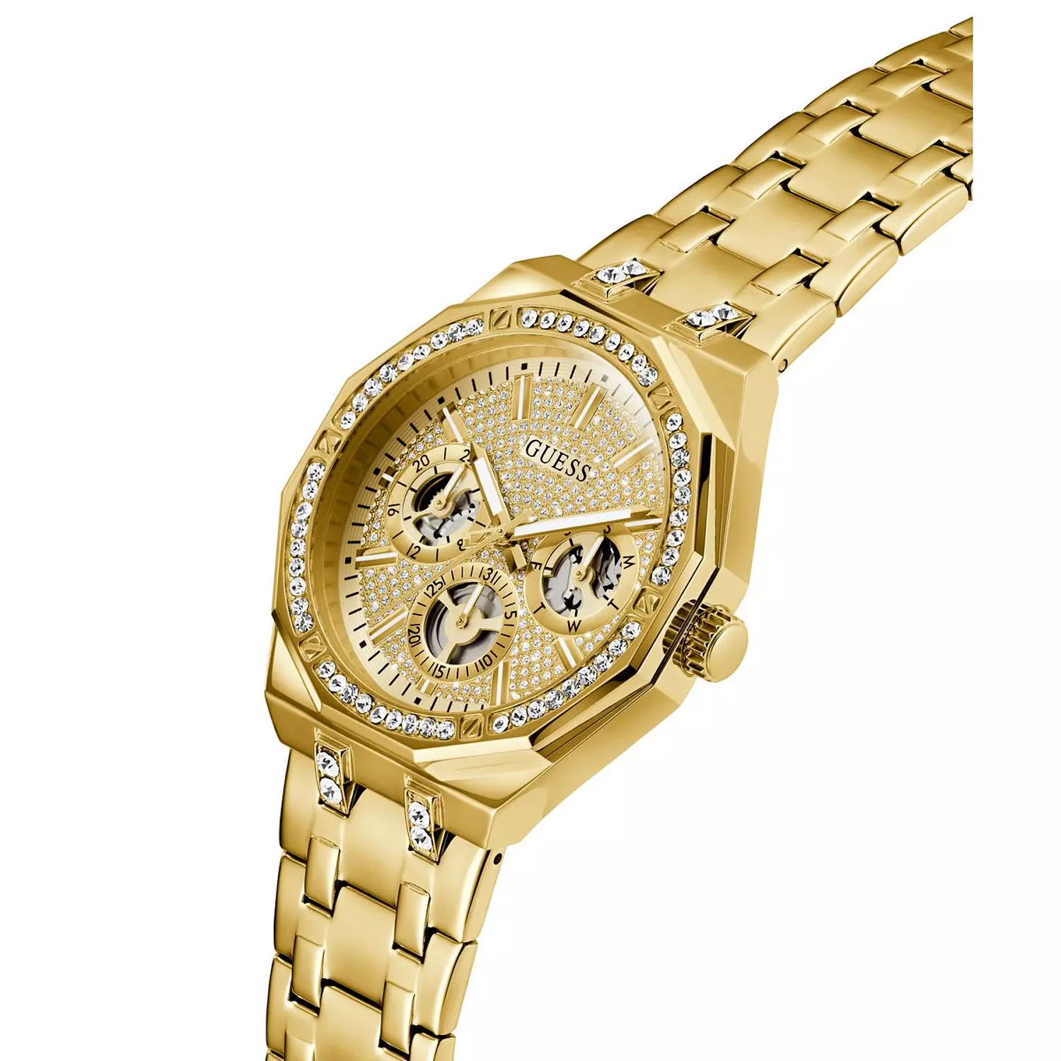 GUESS Mens Gold Tone Multi-function Watch Gold Tone Stainless Steel Bracelet GW0960G2 4