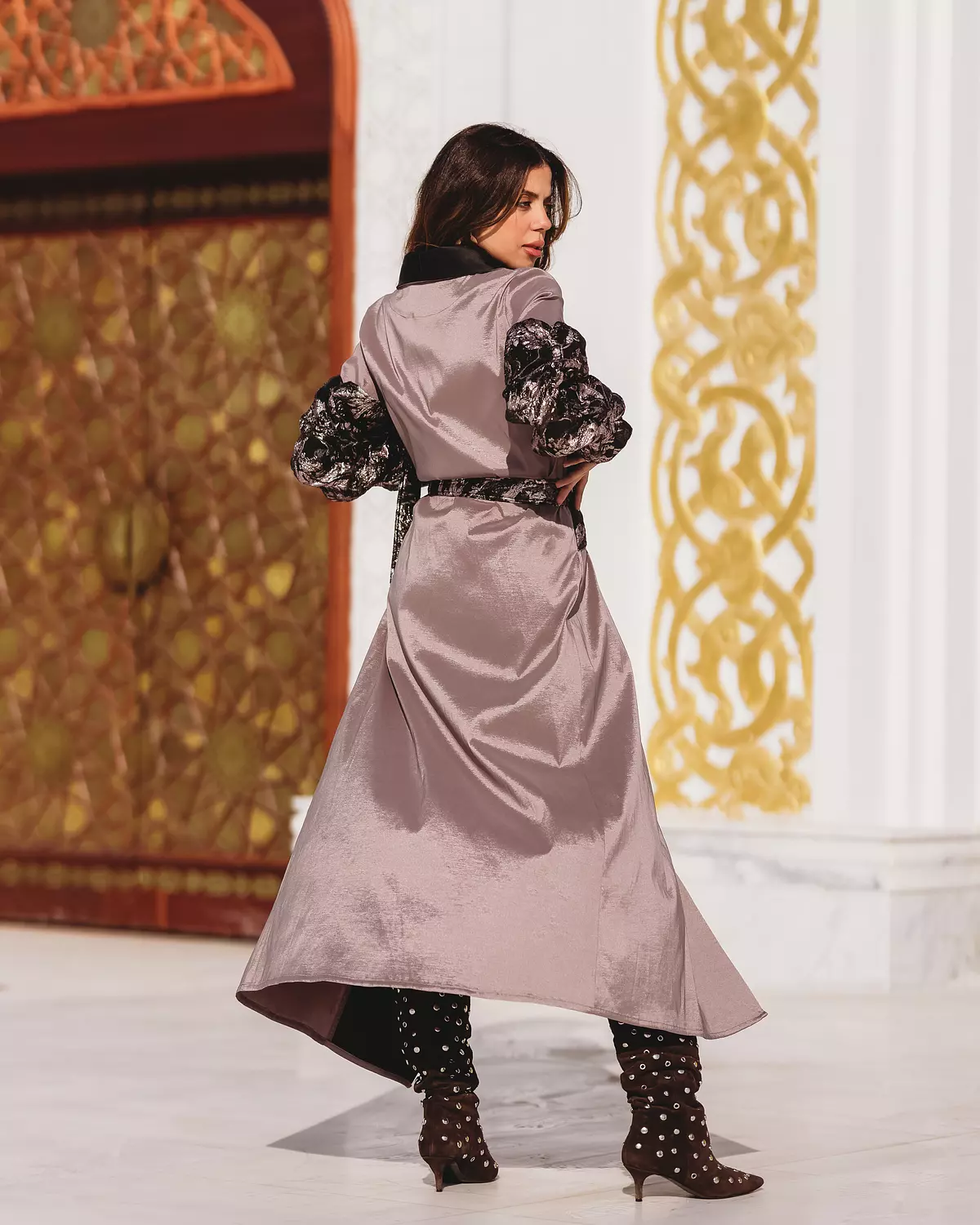 Beige/Black Belted Kaftan 2