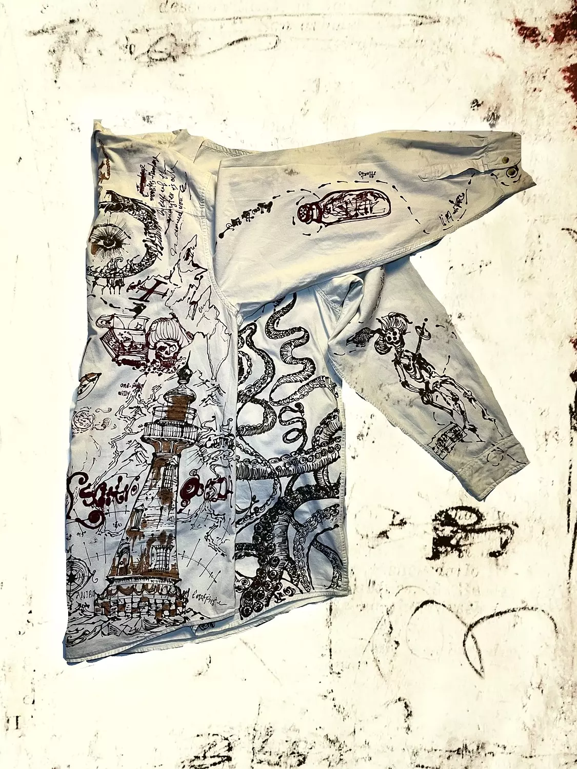 “Pirate’s diaries “ hand painted shirt  2