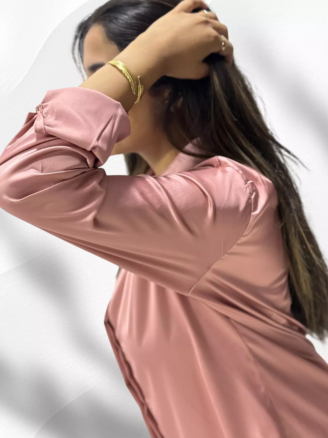 Fashion Satin Shirt- Pink 2