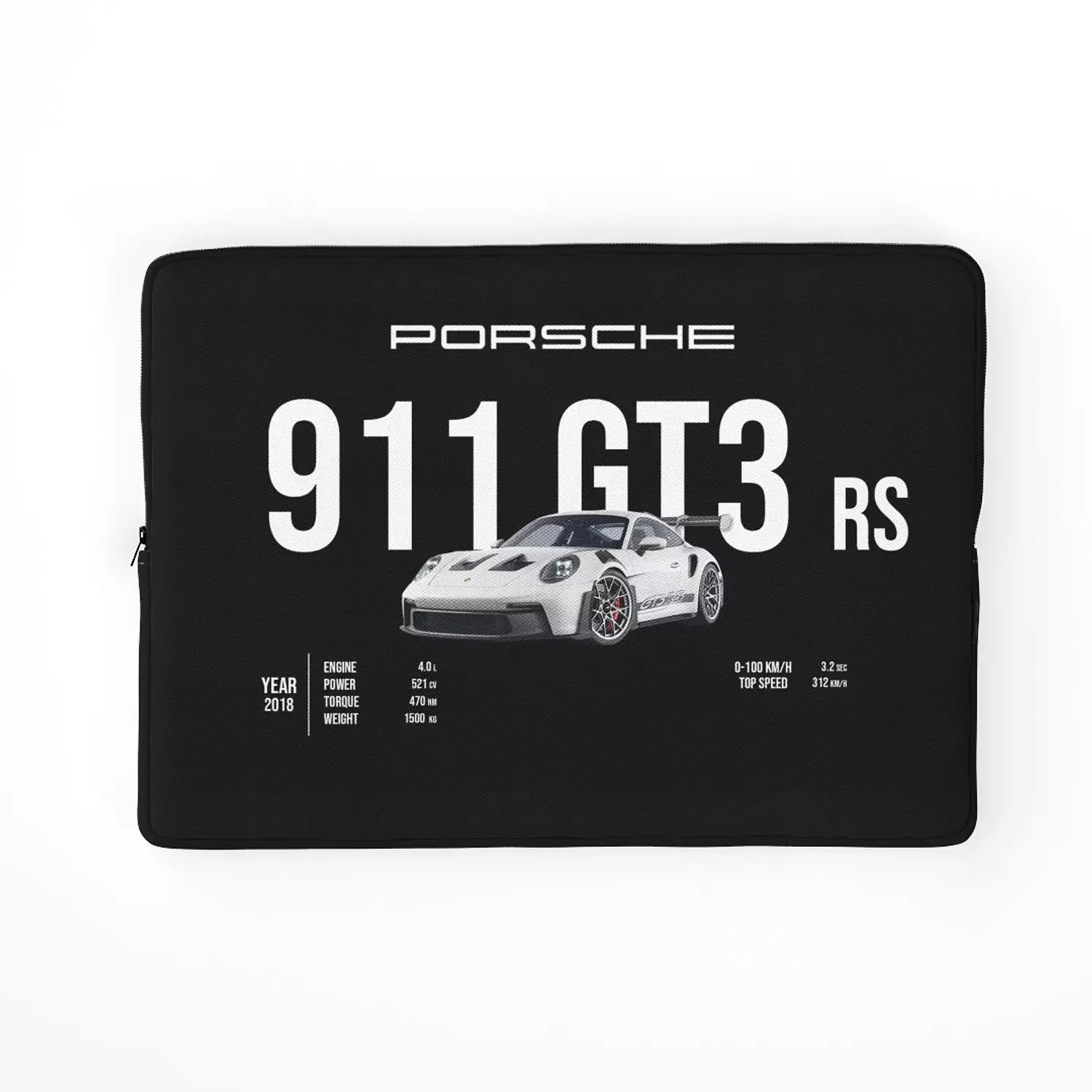 Black Porsche 911 GT3 Laptop Sleeve image