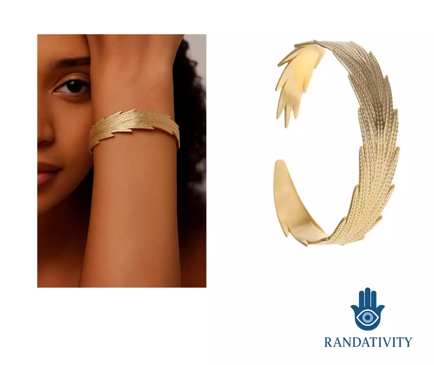 golden feather wrap bangle ✨ image
