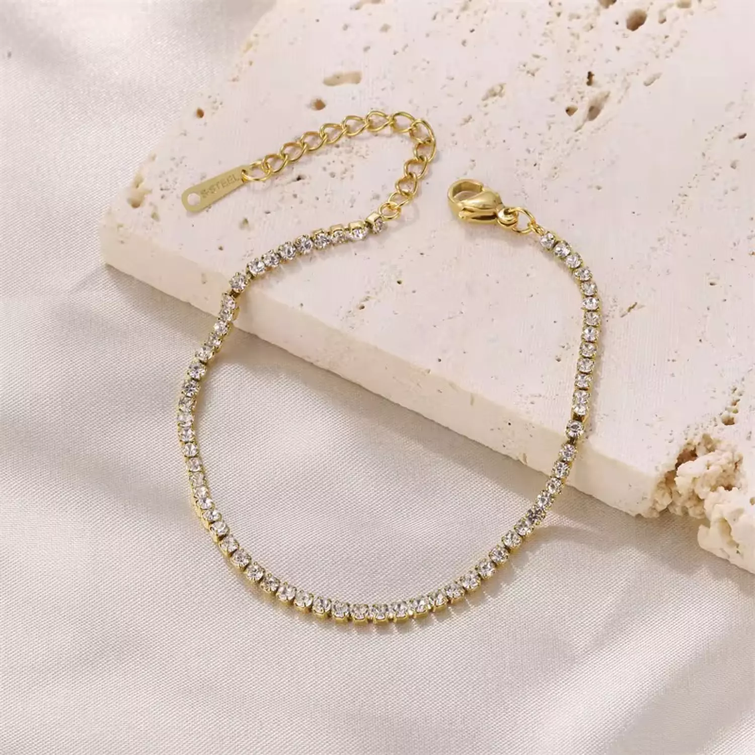Gold tennis bracelet  hover image