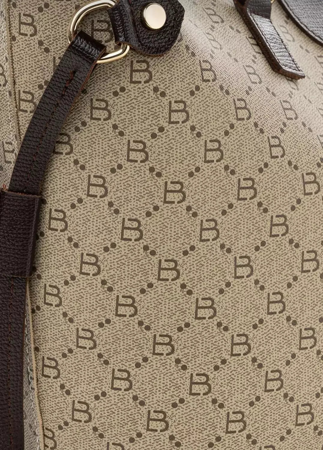 Beige shoulder bag with side strap  hover image