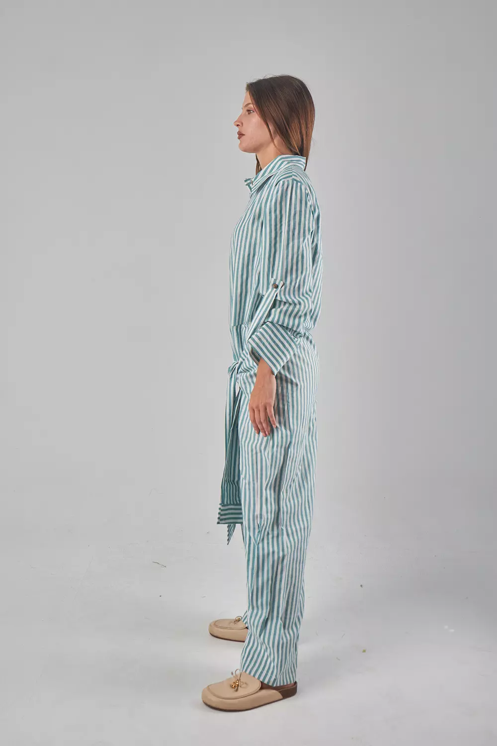 Green Stripped Jumpsuit  3