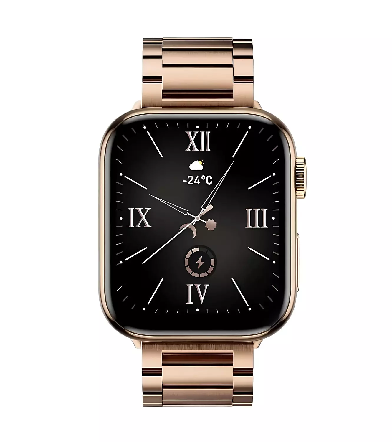 HainoTeko G9 Mini Smart watch with Wireless Charging, Supports Sports Modes and Medical Measurements - 3 Straps and Gold Bracelets hover image