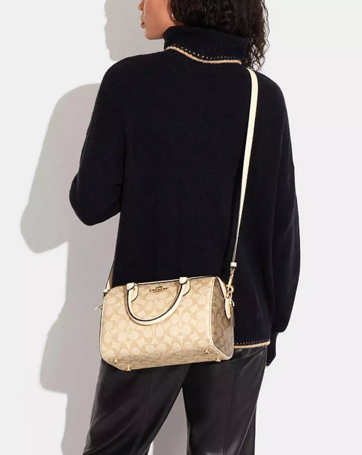 Coach Rowan Satchel Bag In Signature Canvas in light khaki 1