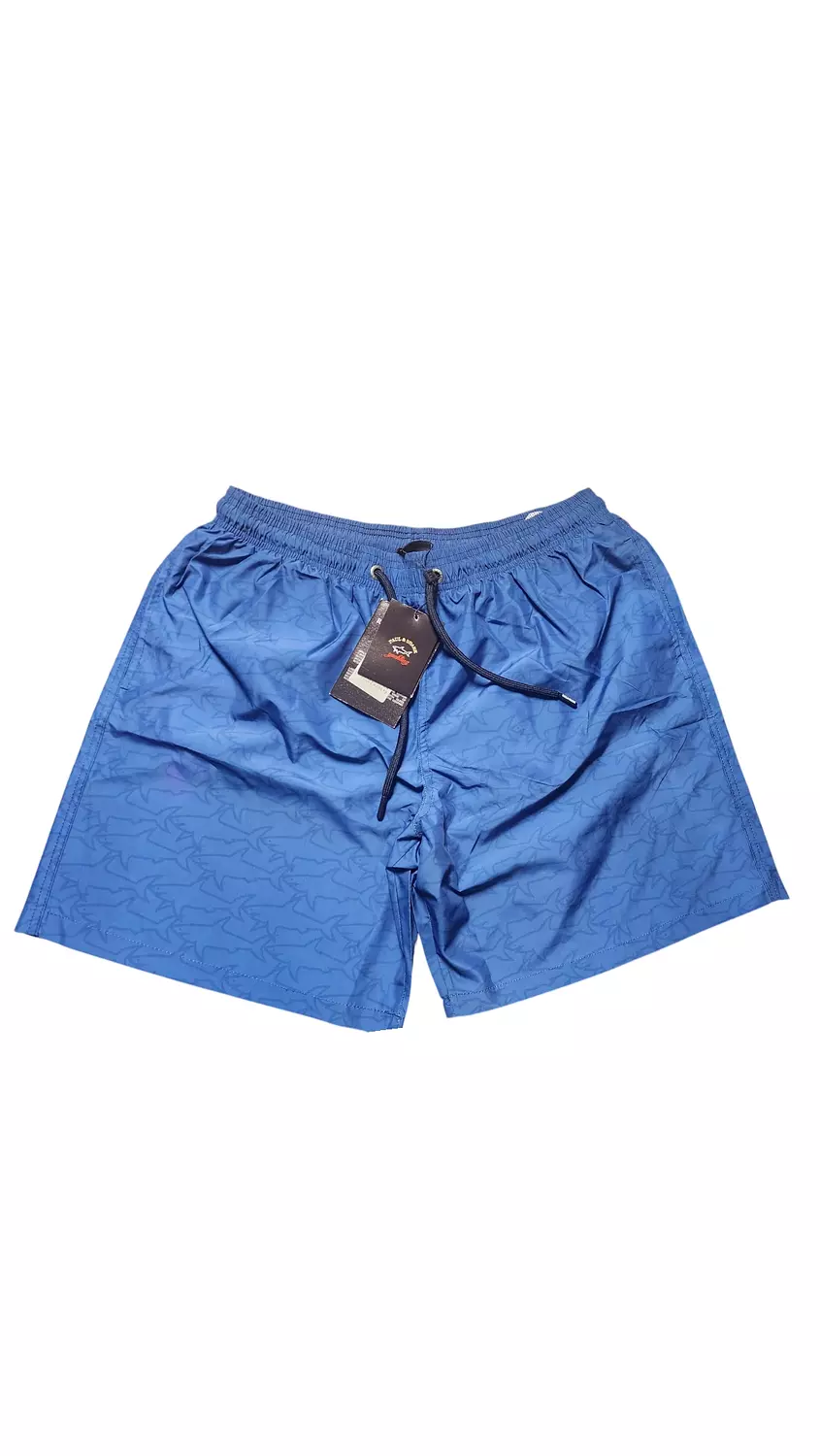Paul and Shark Swim Shorts with All-Over Shark Print blue image