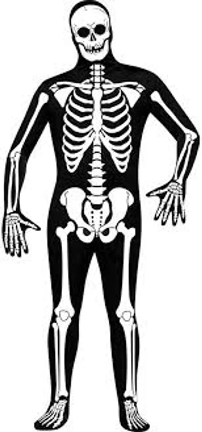 Adult full-body skeleton second-skin bodysuit costume 1