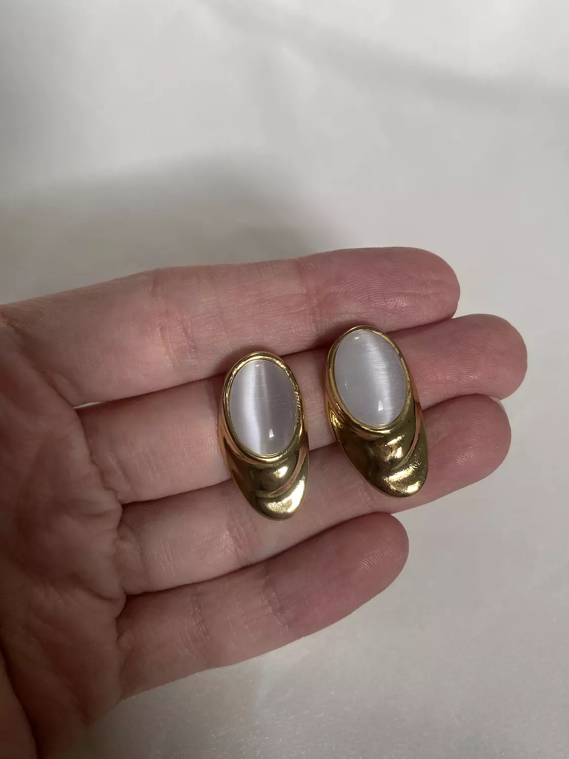 Oval Stone Studs 2