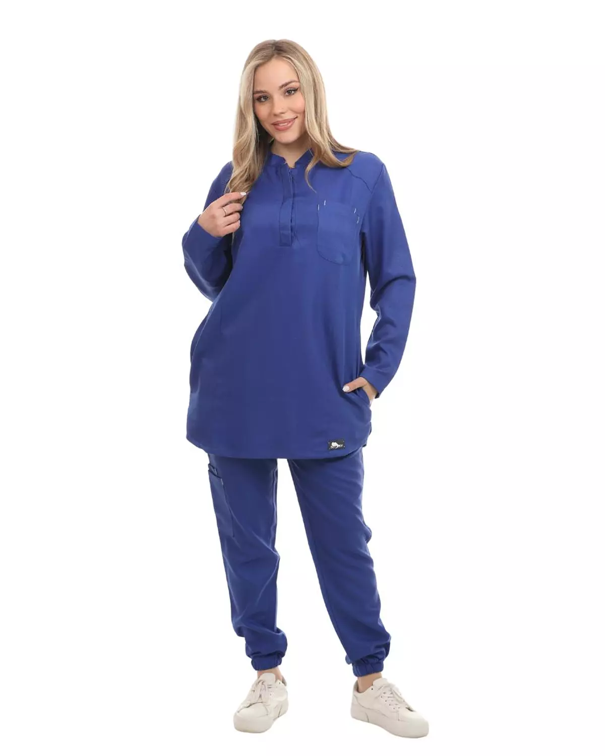 Blue Female Half Collar Scrub (Full Sleeves) 3