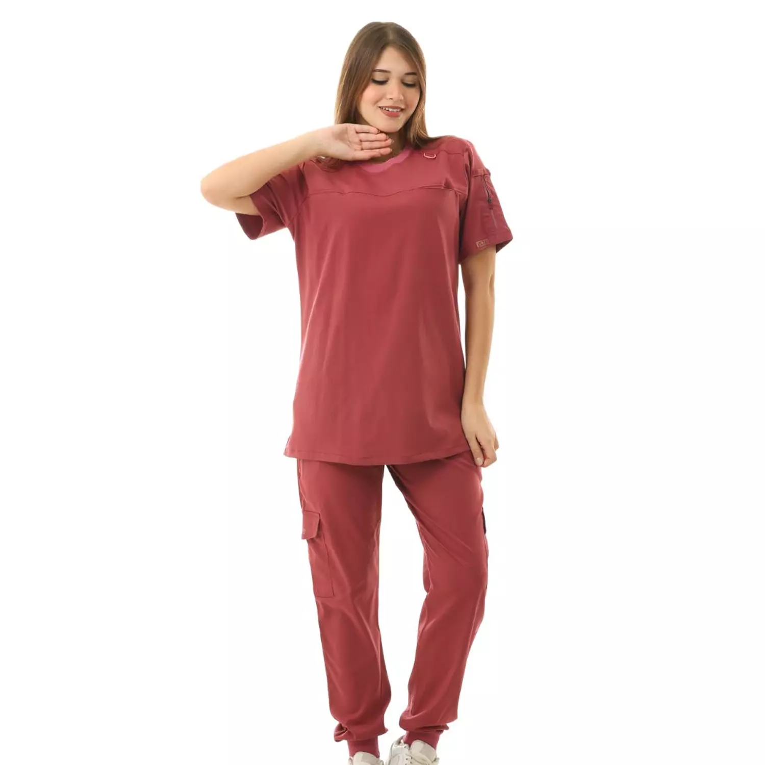 Burgundy Sporty Scrub 1