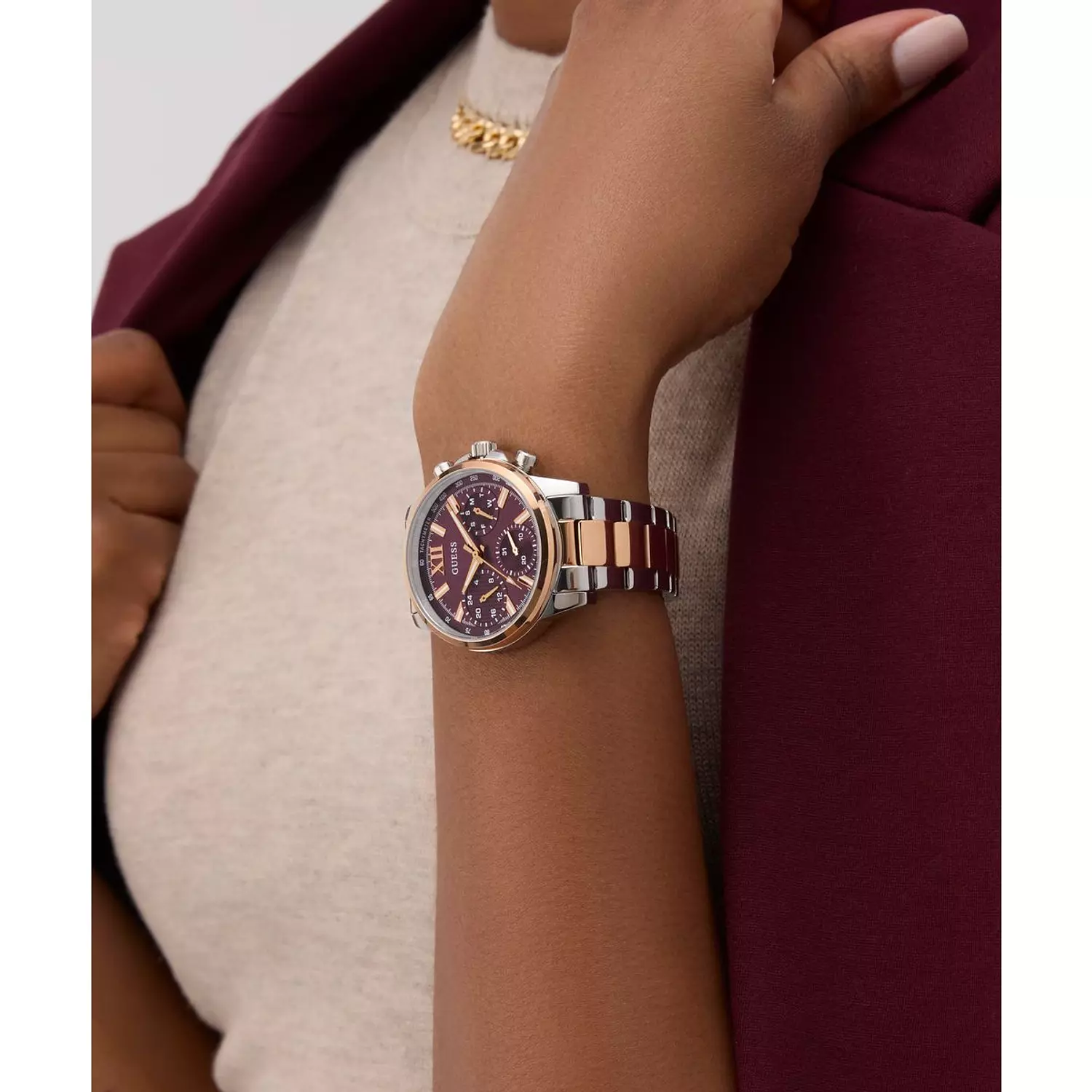 GUESS Ladies 2-Tone Multi-function Watch 2-Tone Stainless Steel Bracelet GW0933L5 5