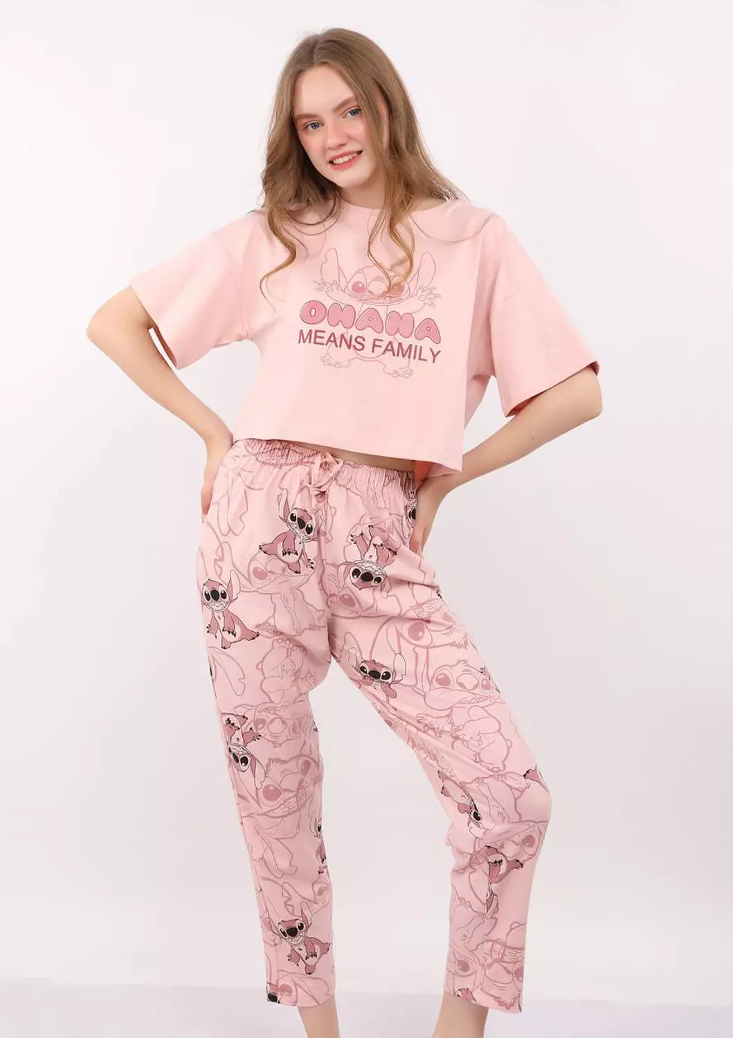 S125 Funny Stitch Full Length Pants Pajama Set  3