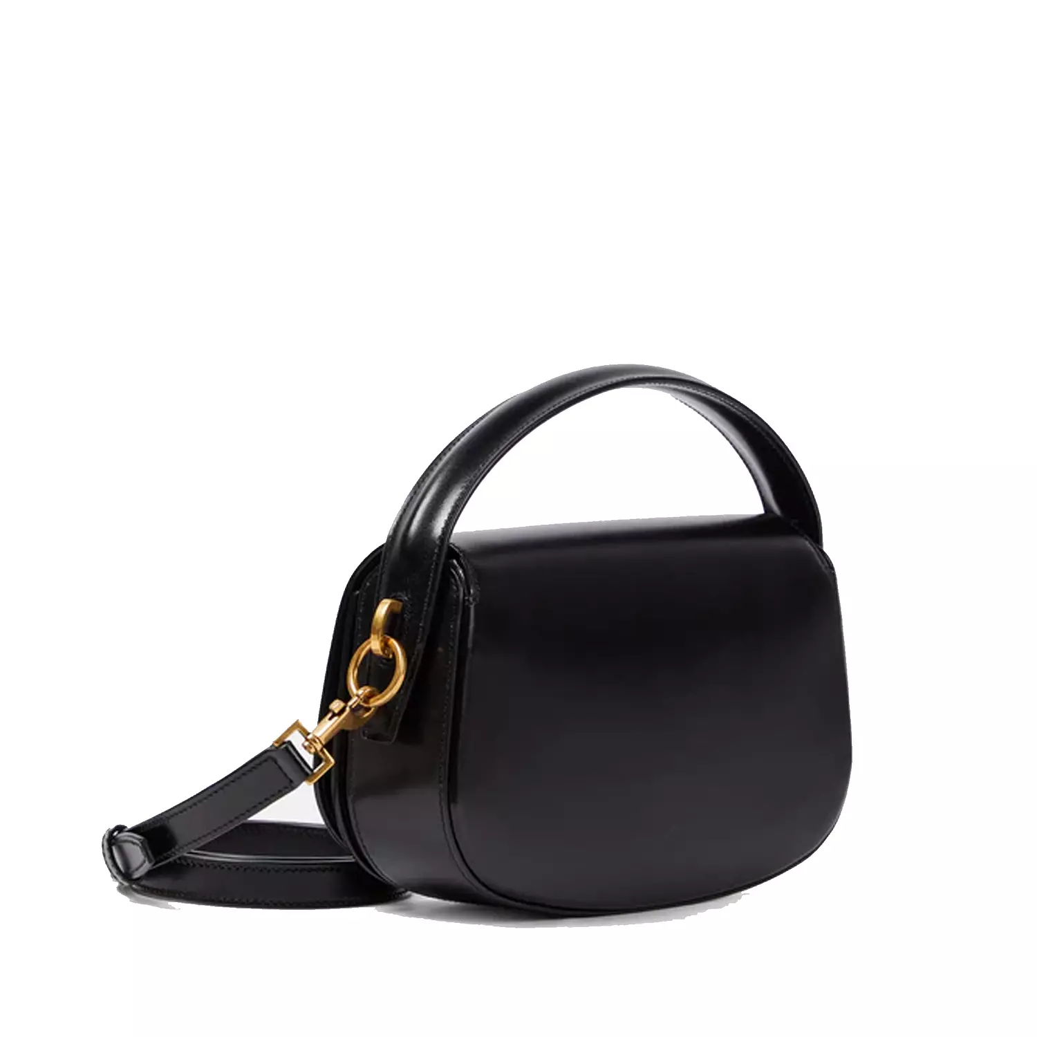  Saint Laurent Voltaire leather shoulder bag, specifically the mini version in black calfskin leather hover image