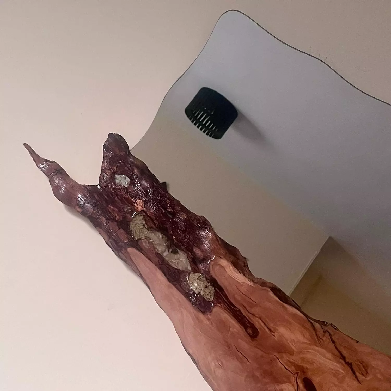 Olive Wood/ Floral Mirror hover image