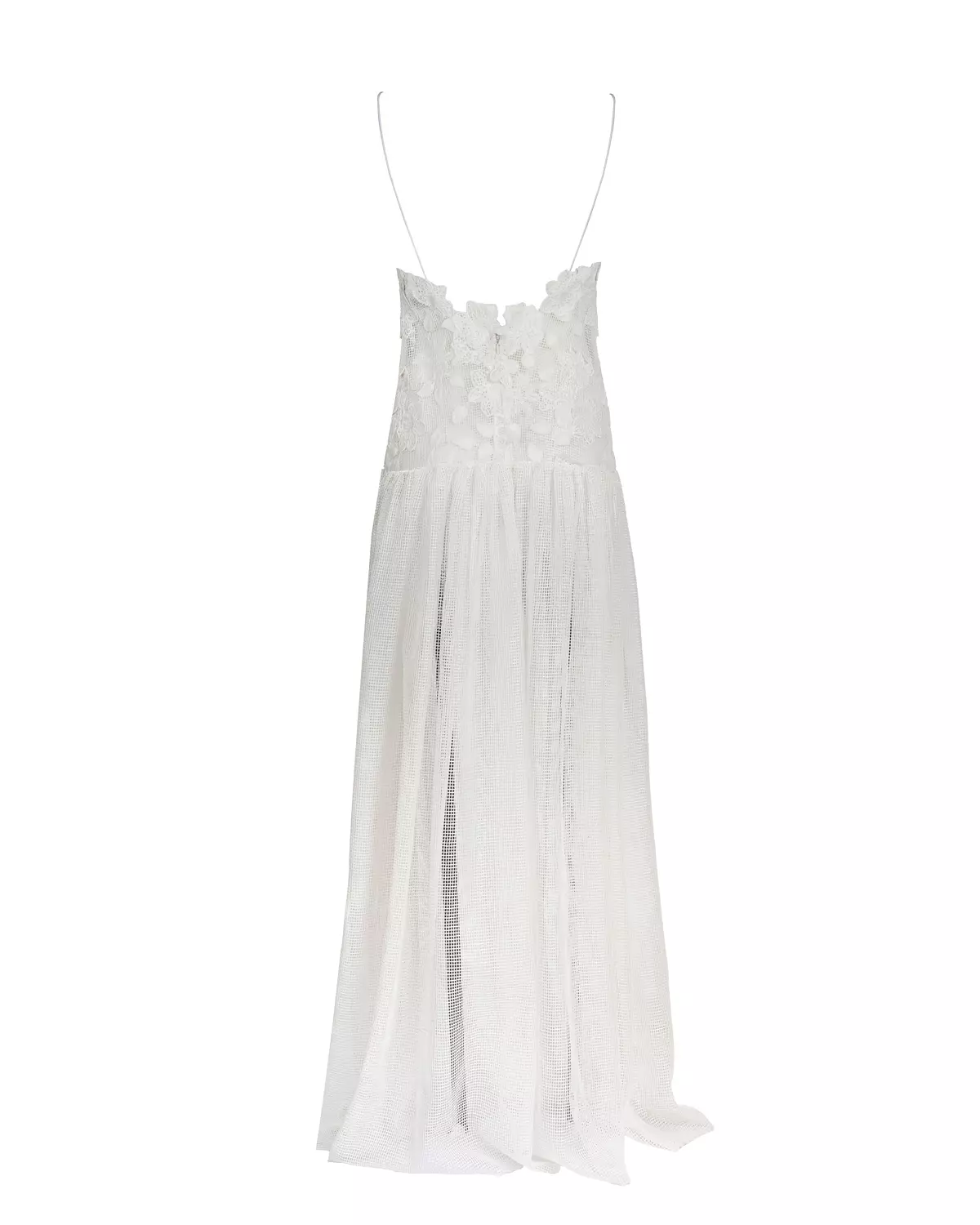 Dreamy Floral White Net Dress hover image