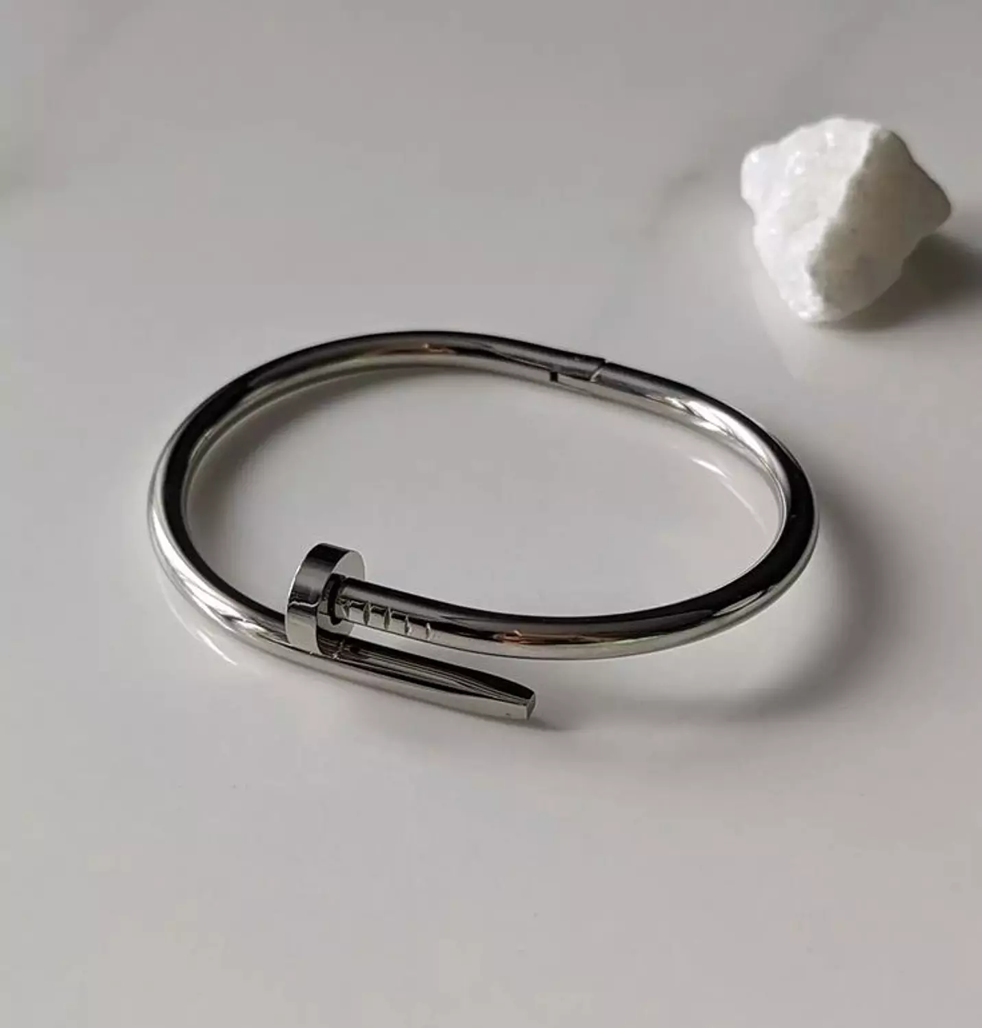 Nail bracelet silver 4