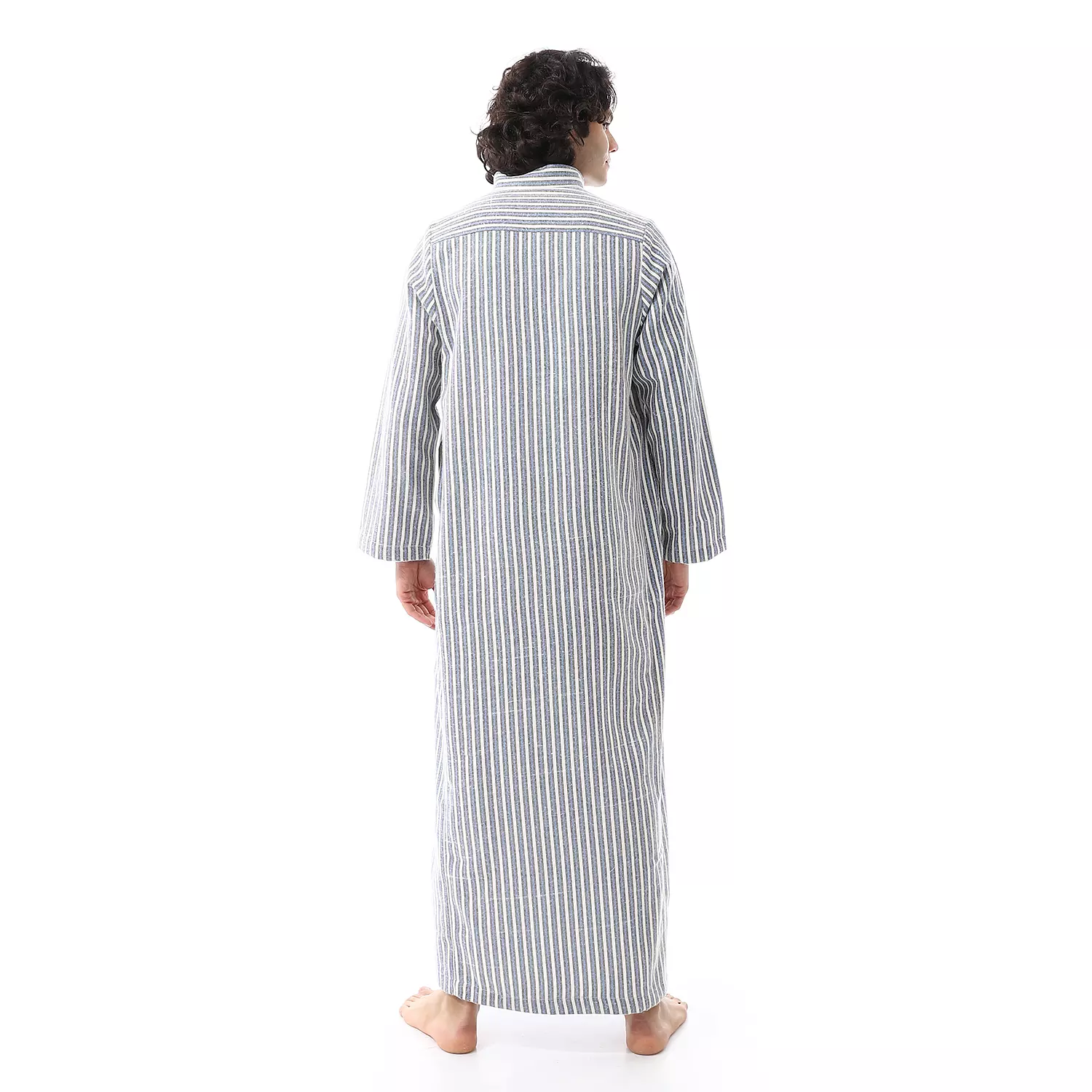 Shorto Men's Kastoor Galabeya  - 25 -2- Blue * Dark Grey * White - 2341 3