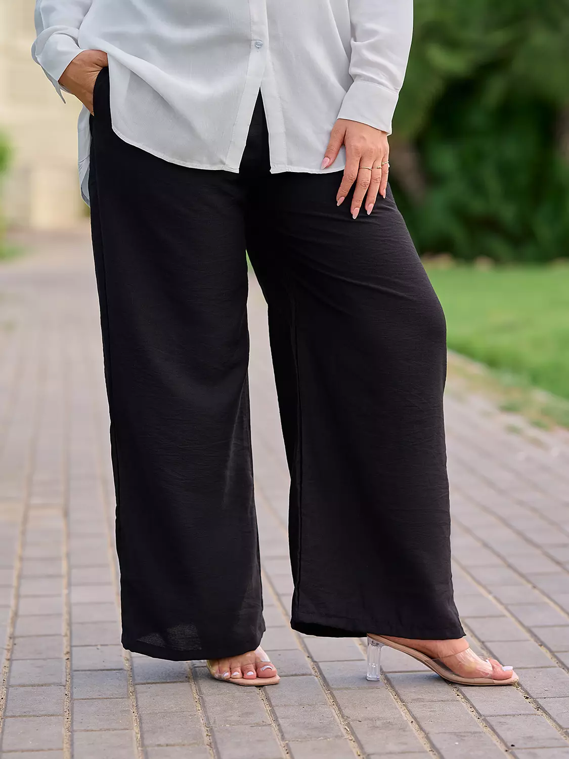 Pants linen black  image