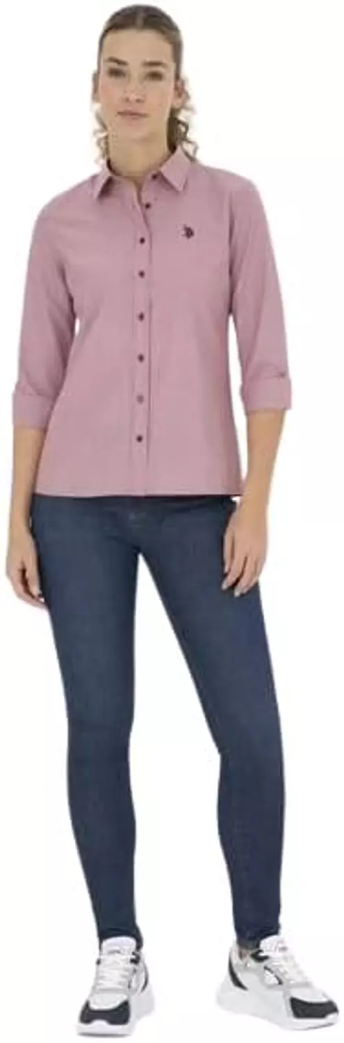 U.S. Polo Assn. Women’s Fitted Shirt – Dusty Rose 2