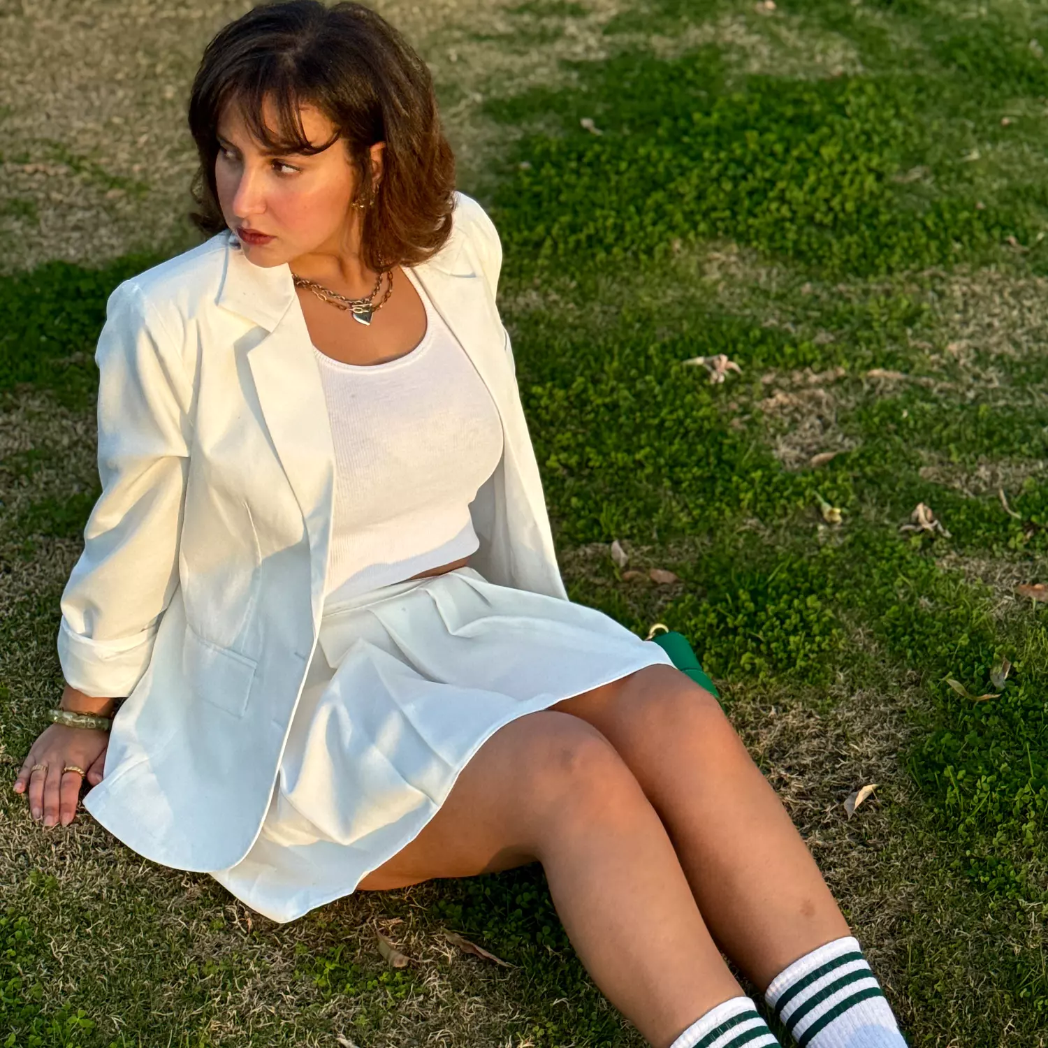 White Tennis Skirt hover image