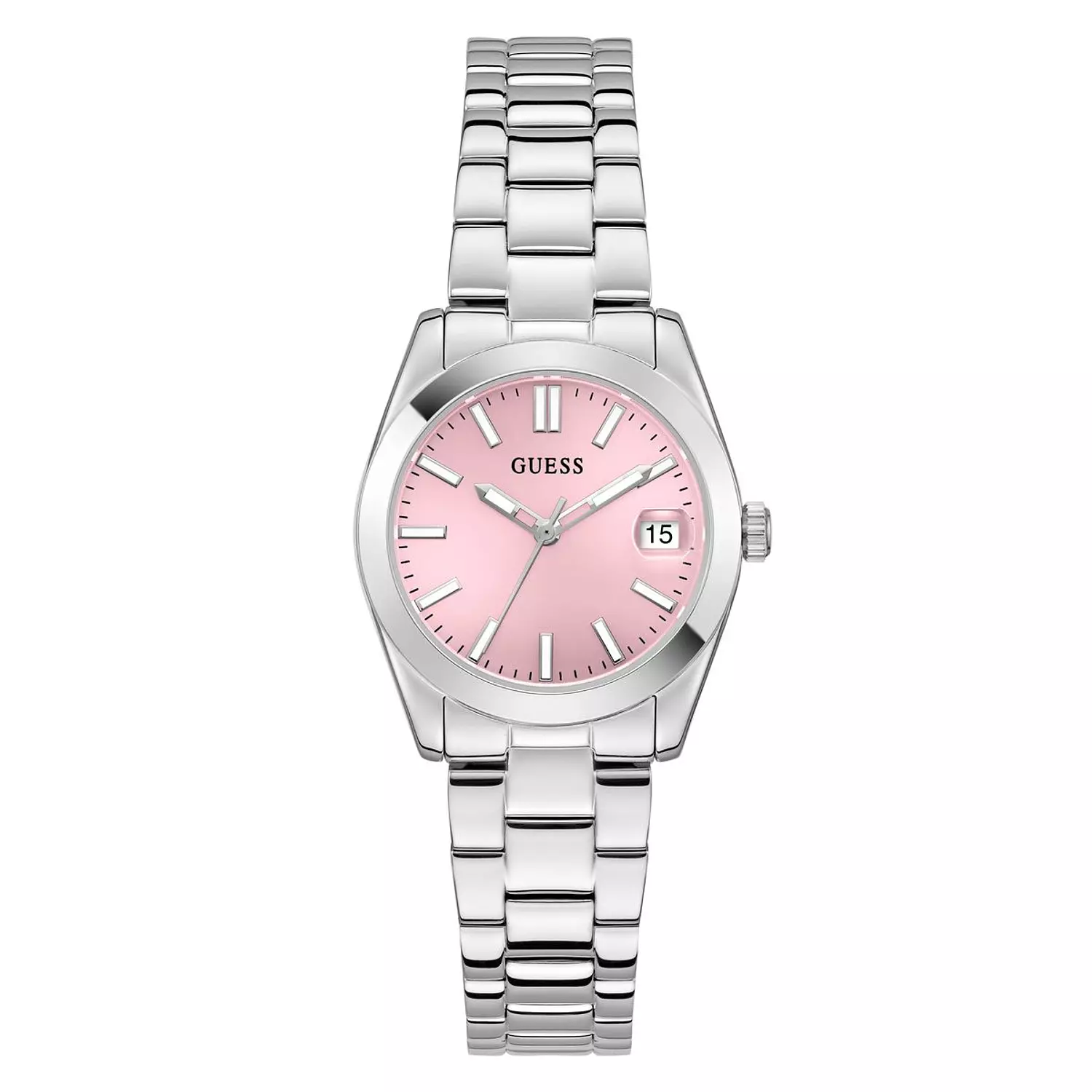 GUESS Ladies Silver Tone Date Watch Silver Tone Stainless Steel Bracelet GW0934L1 image