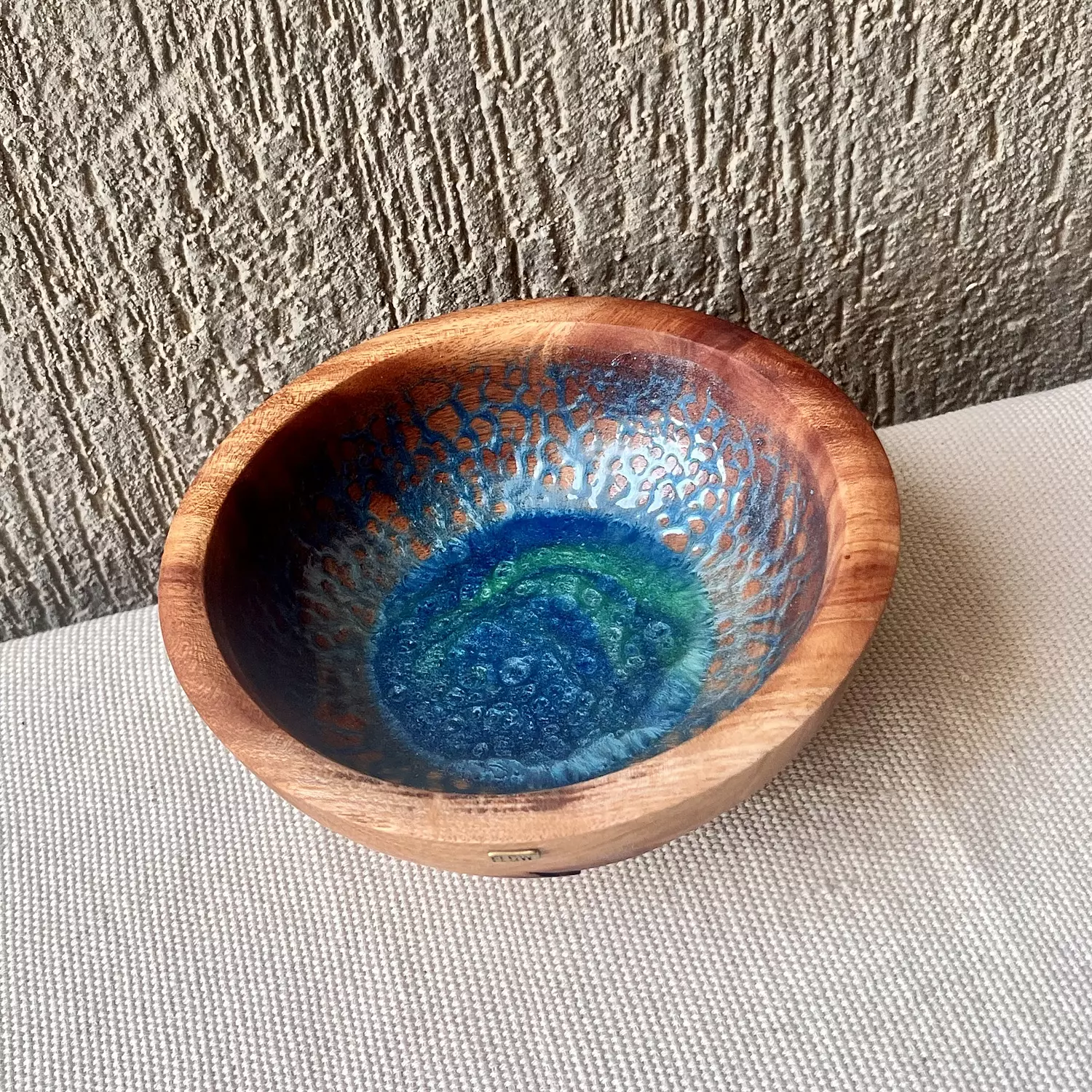 Blue| Green Wood Bowl hover image