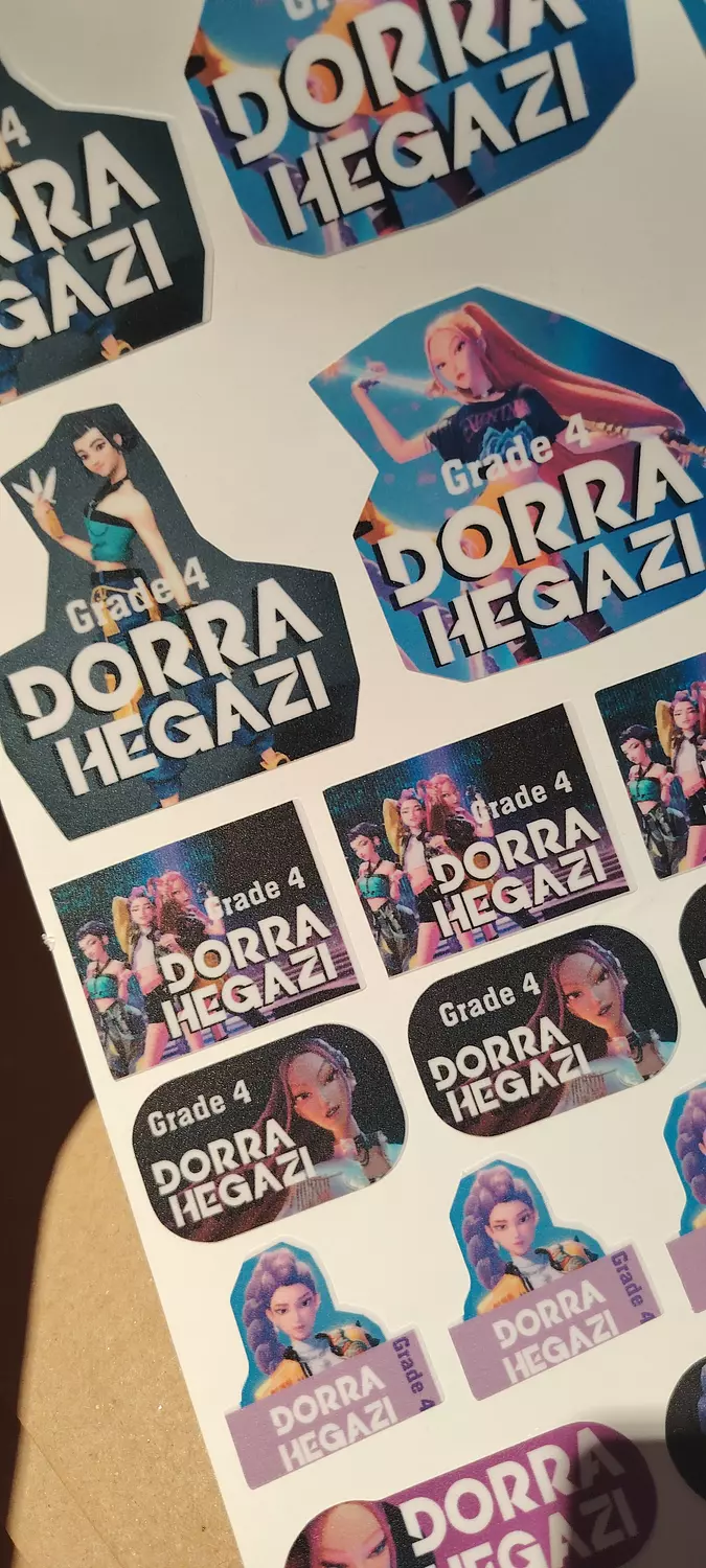 Kpop demon hunters School Labels Stickies 4