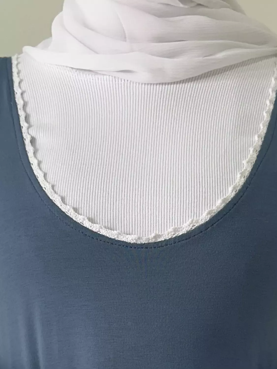 (Cotton ruffles dress blue (T 3
