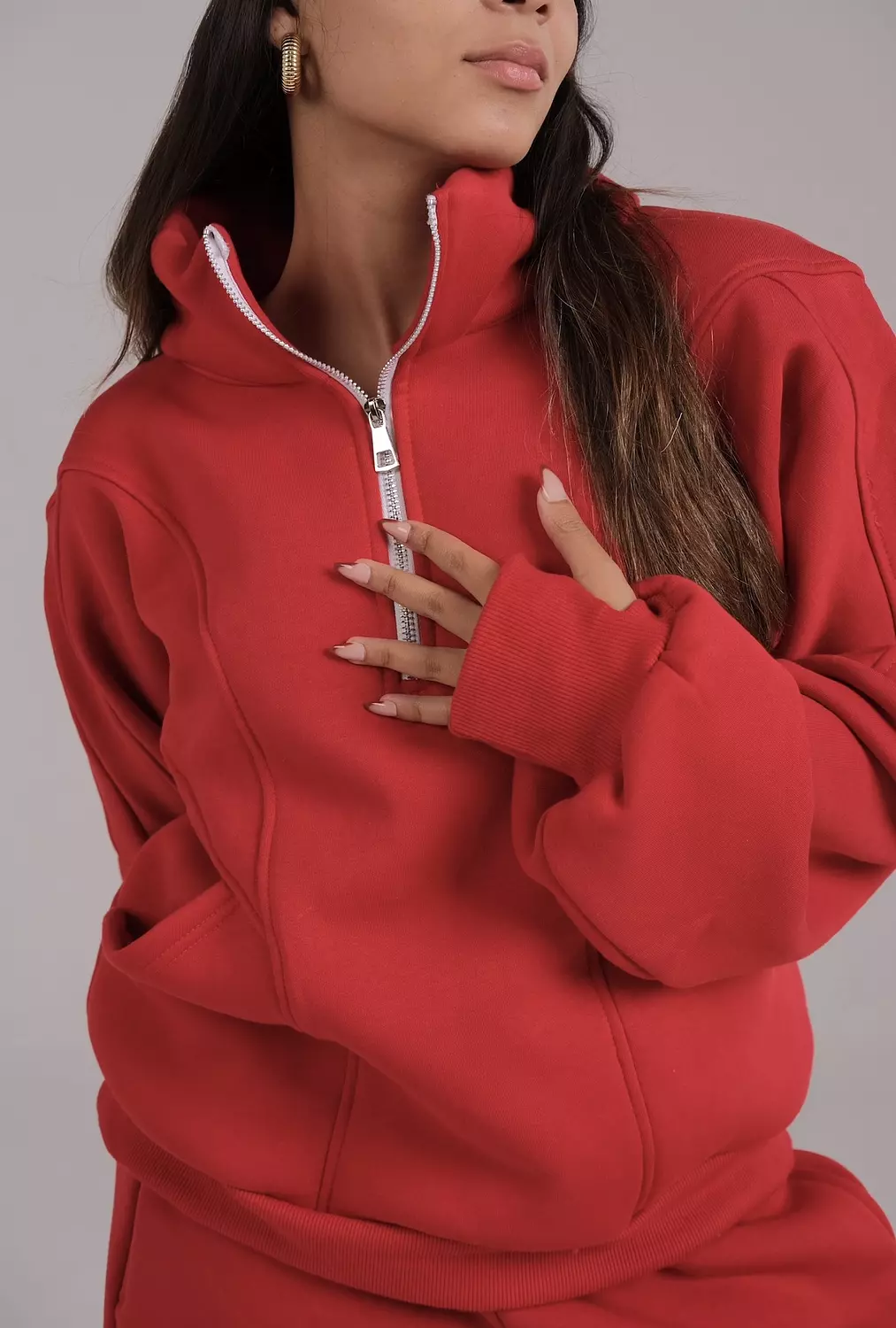 Finger Quarter zip Sweater  5