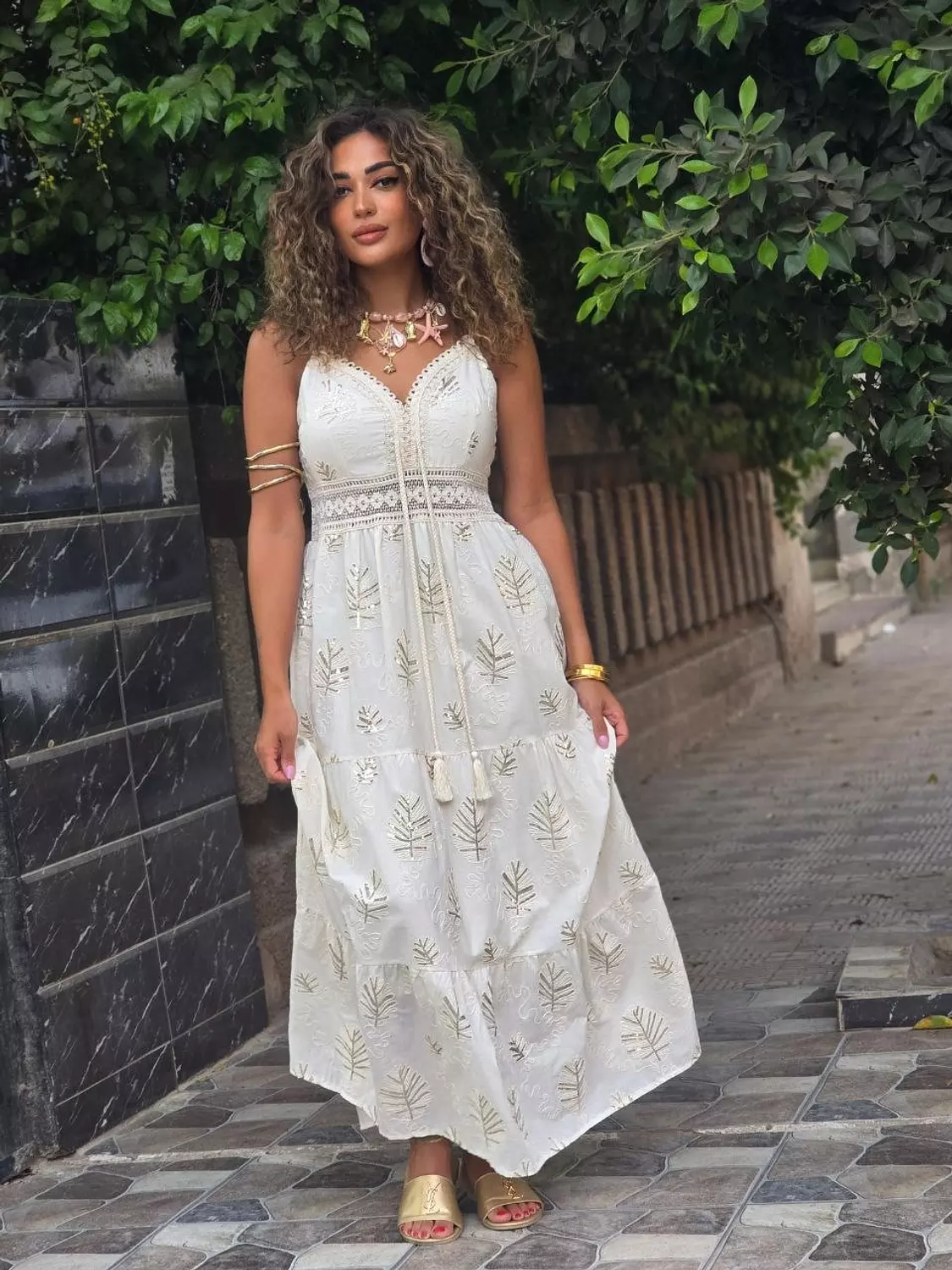 Créme embroidered dress  3