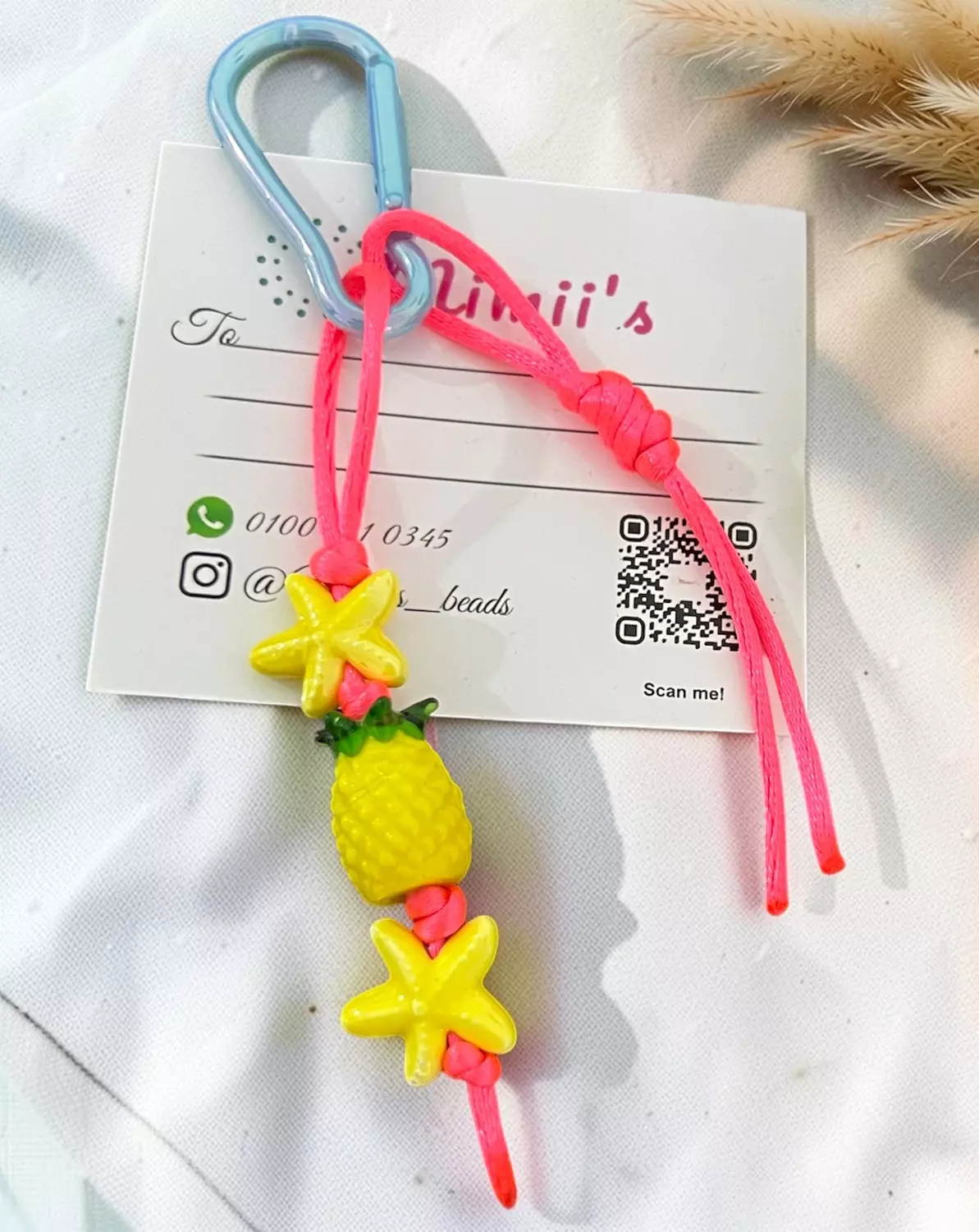 Pinky pineapple bag charms image