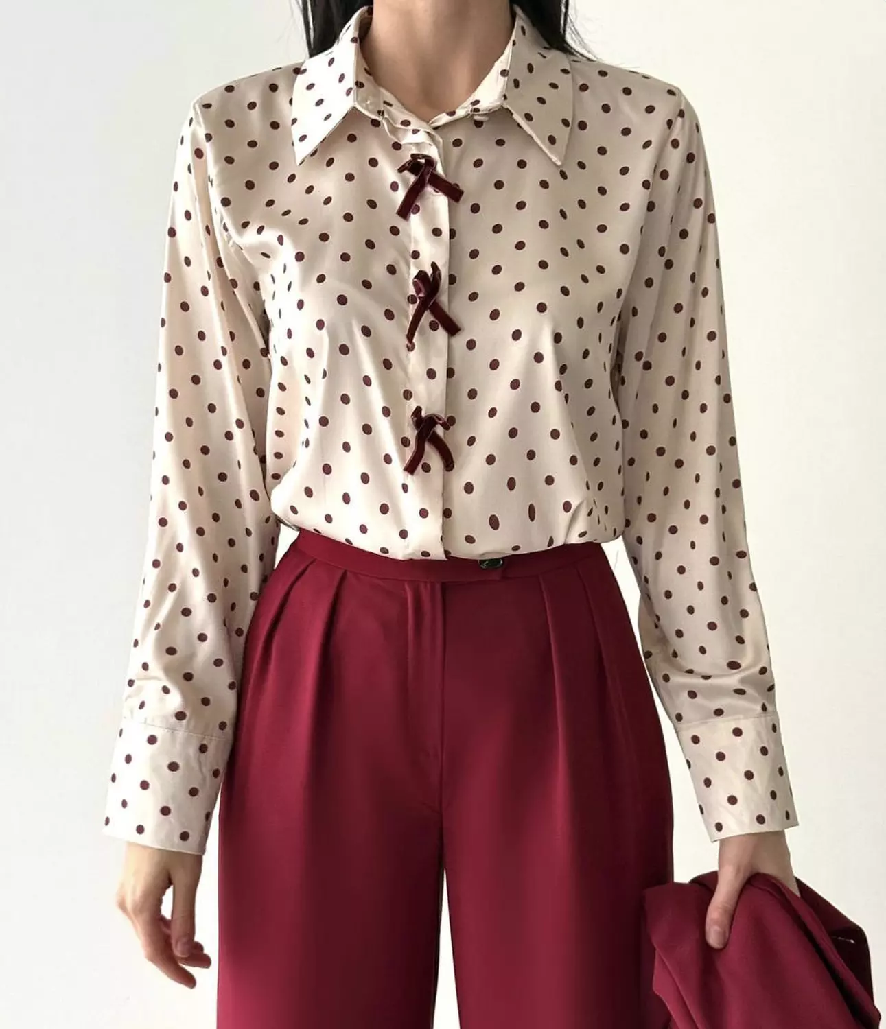 Polka Dot Bow Shirt hover image