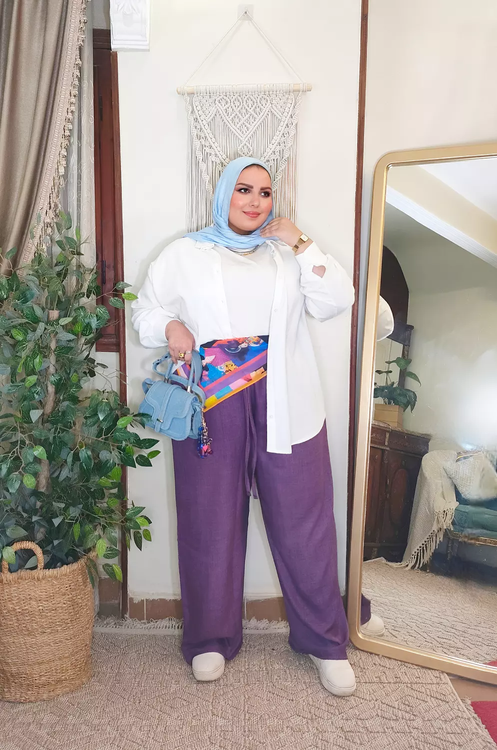 Essential linen pants ( in purple ) image