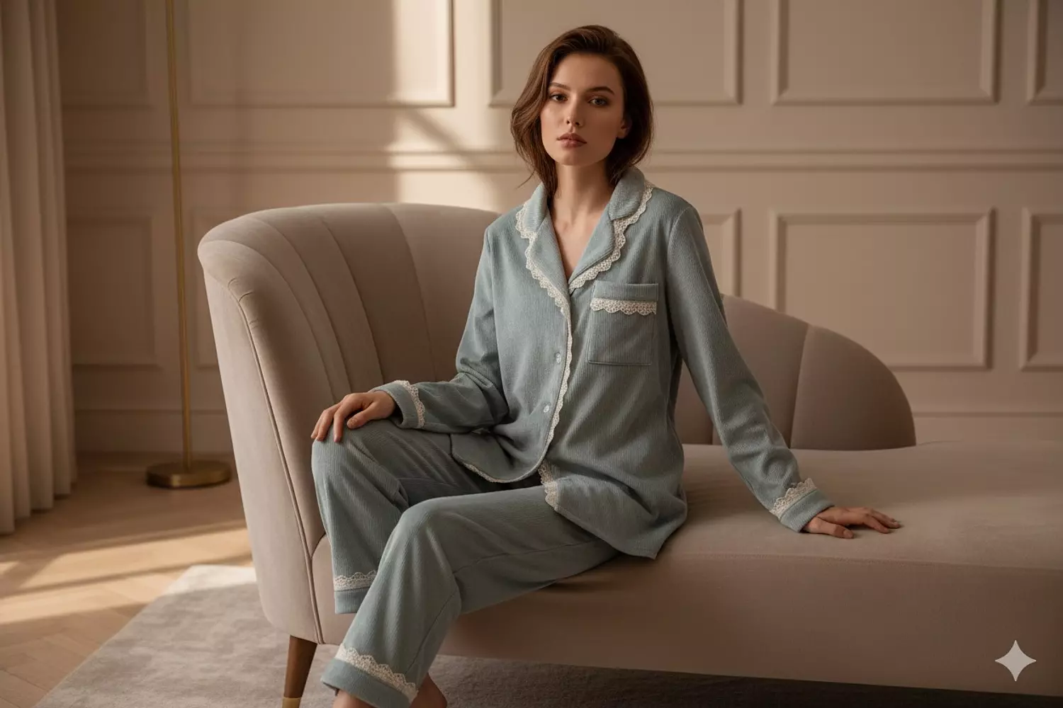 Velvet Misty Blue Pajamas 3