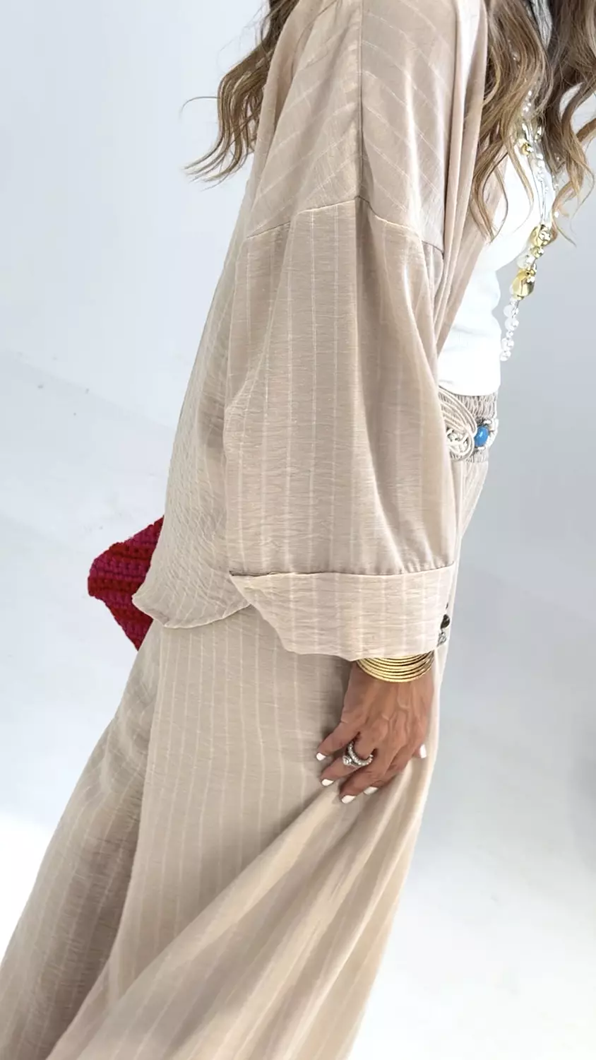 Summer Stripped Linen Set  (3142-1 / 546-4) 11