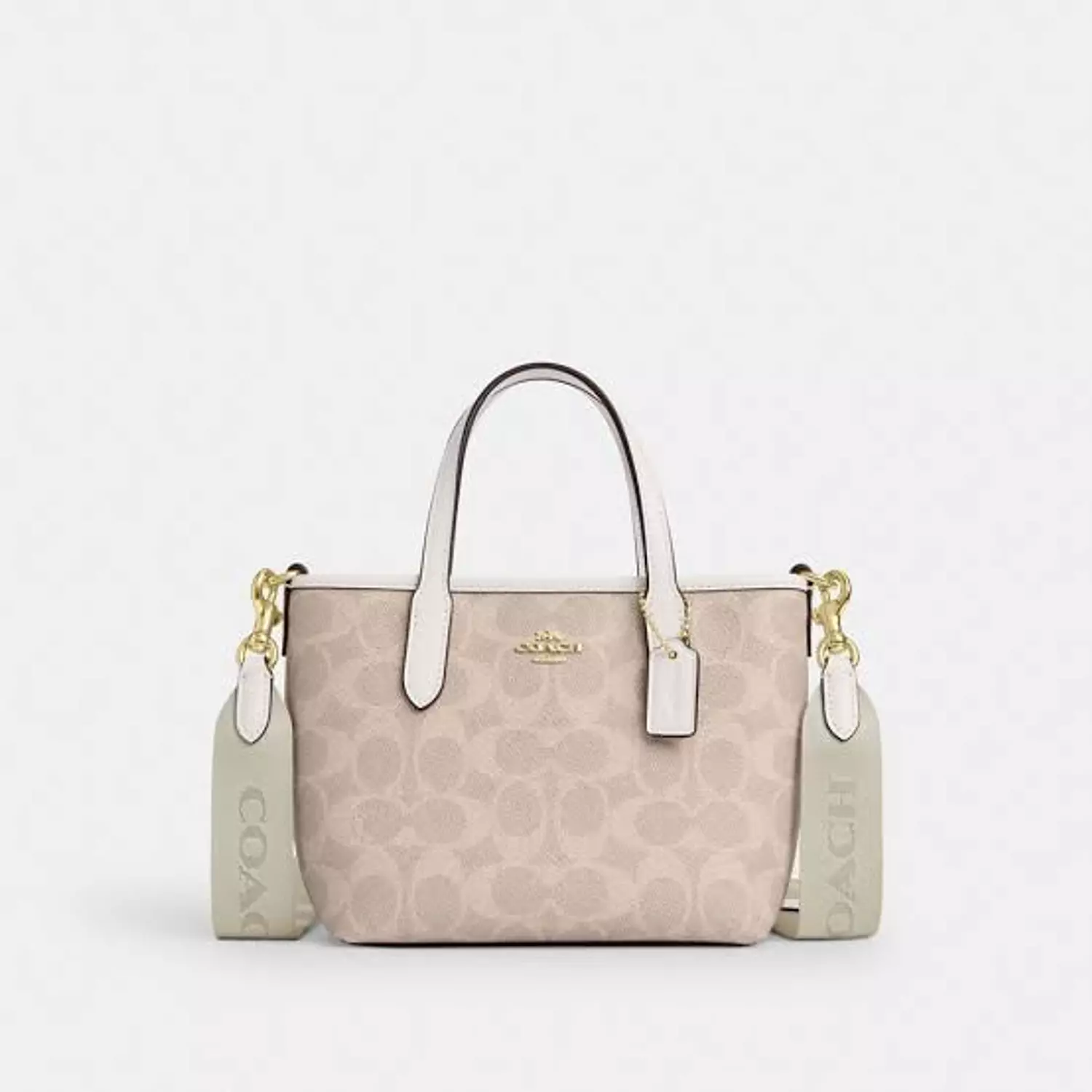 Coach City Mini Tote Bag In Signature Canvas beige image