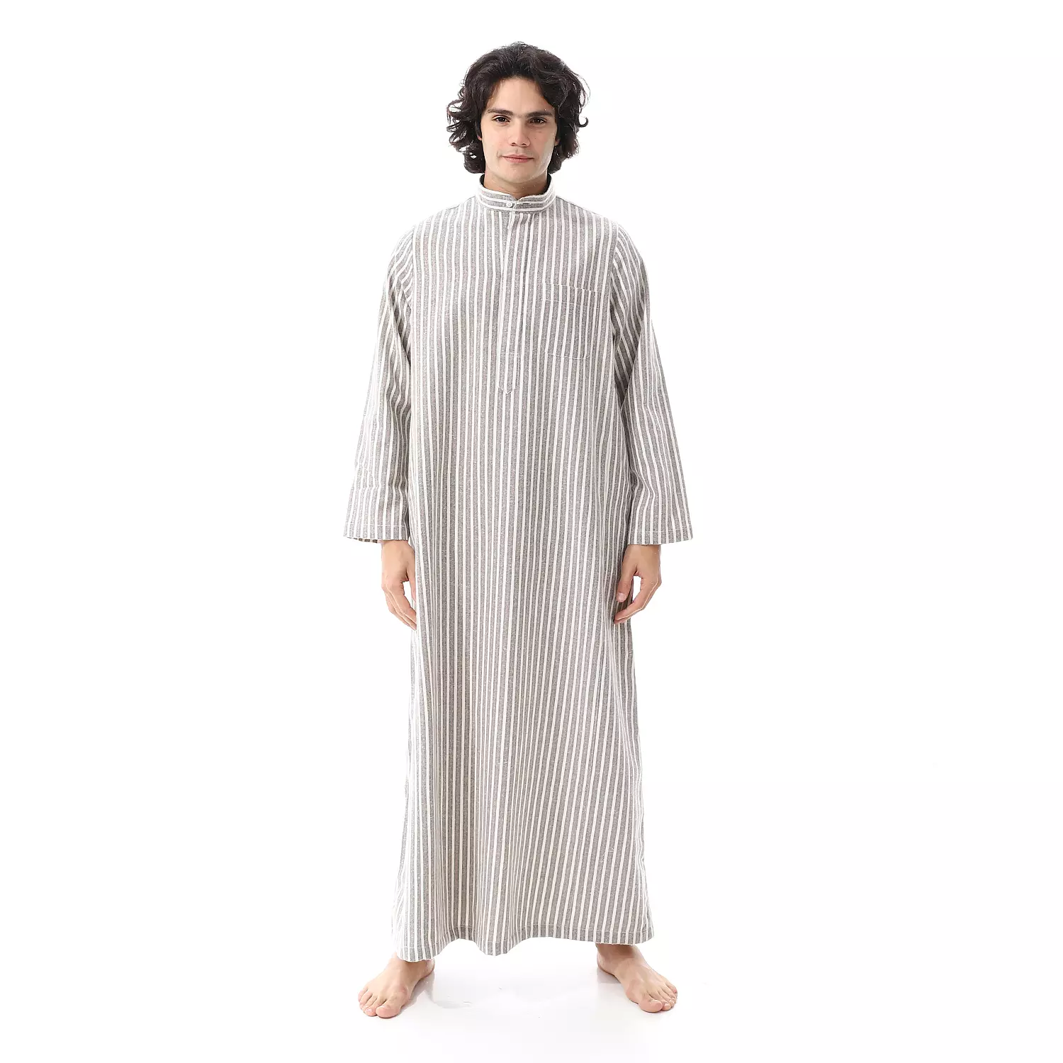 Shorto Men's Kastoor Galabeya  - 25 -1- Brown * Grey * White -2341 image