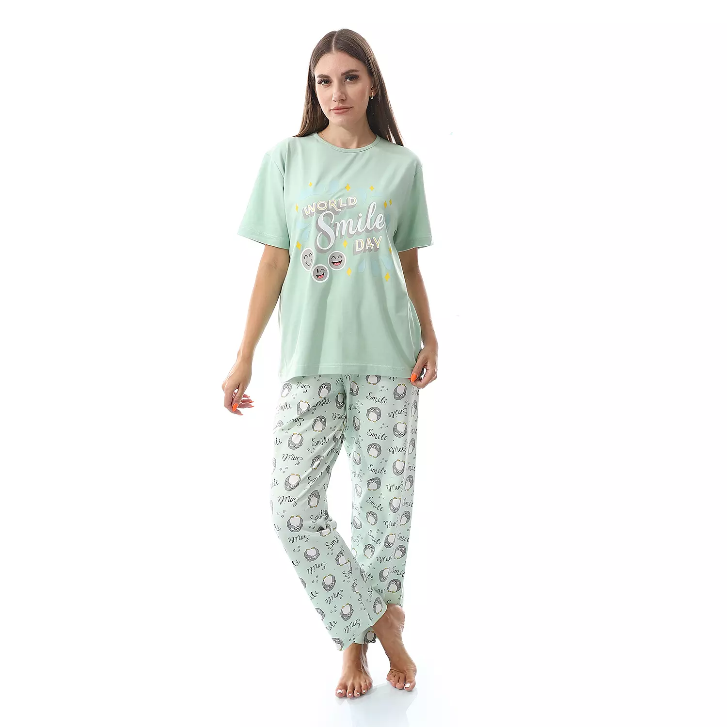 Women Smile Pj - 2475 - Green - 1 1