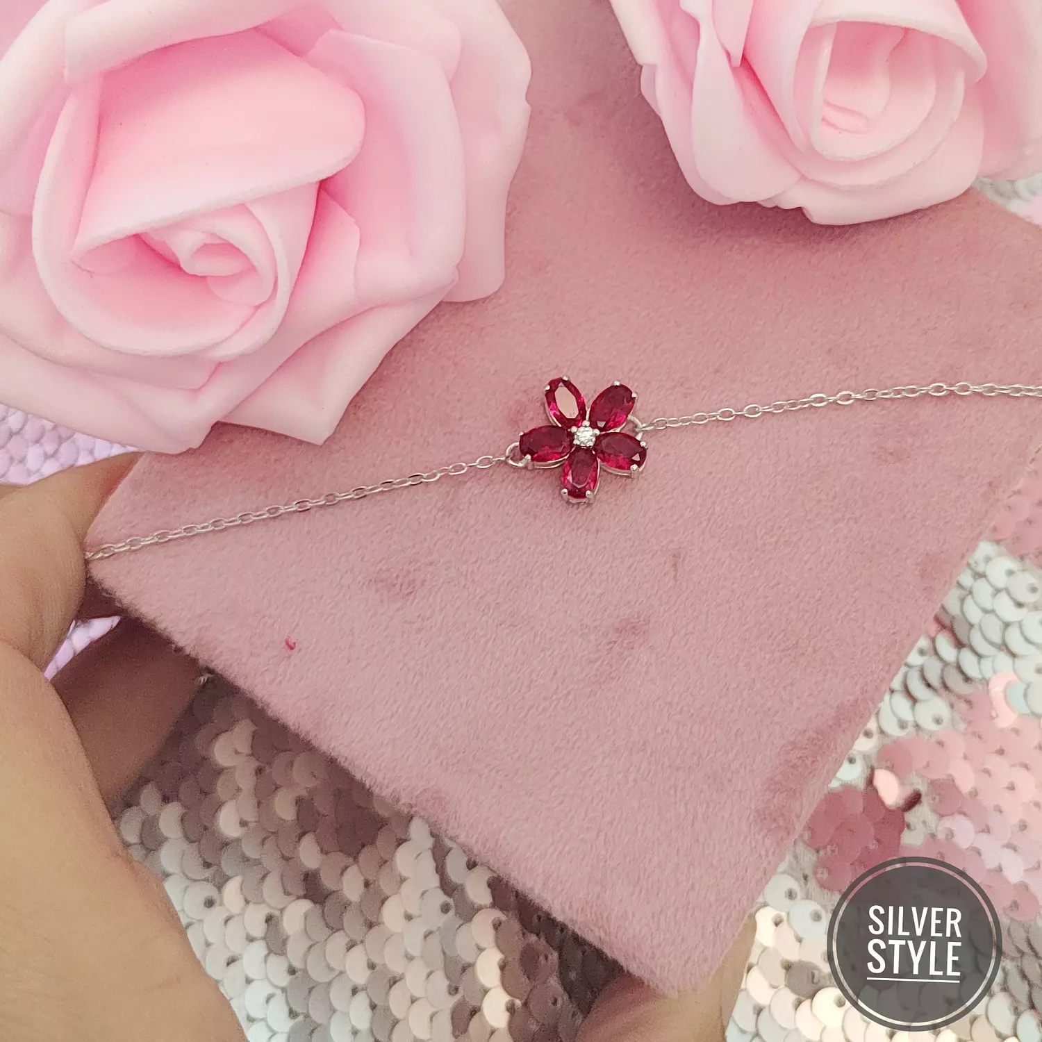 Awesome Red flower Bracelet  1