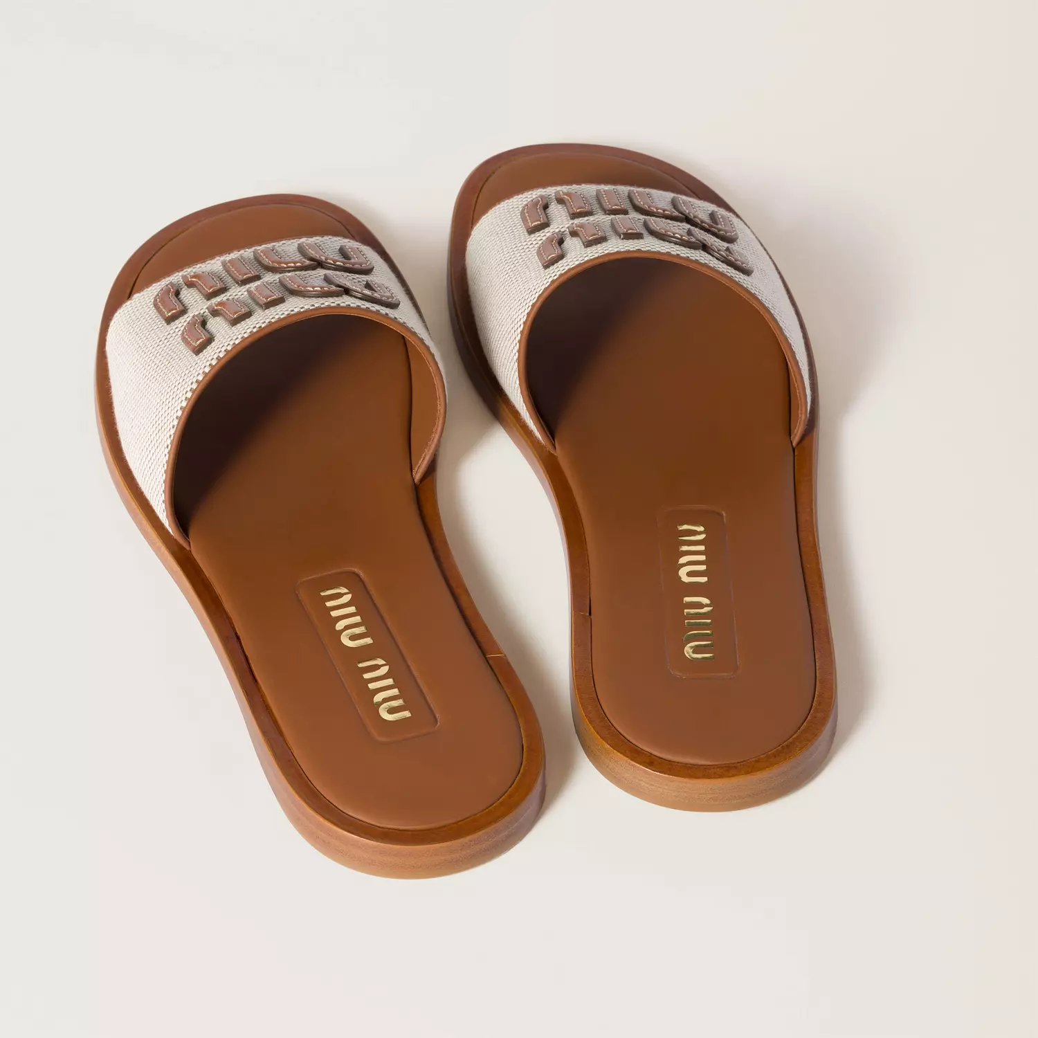Miu Miu Canvas Sandals Naturale 3